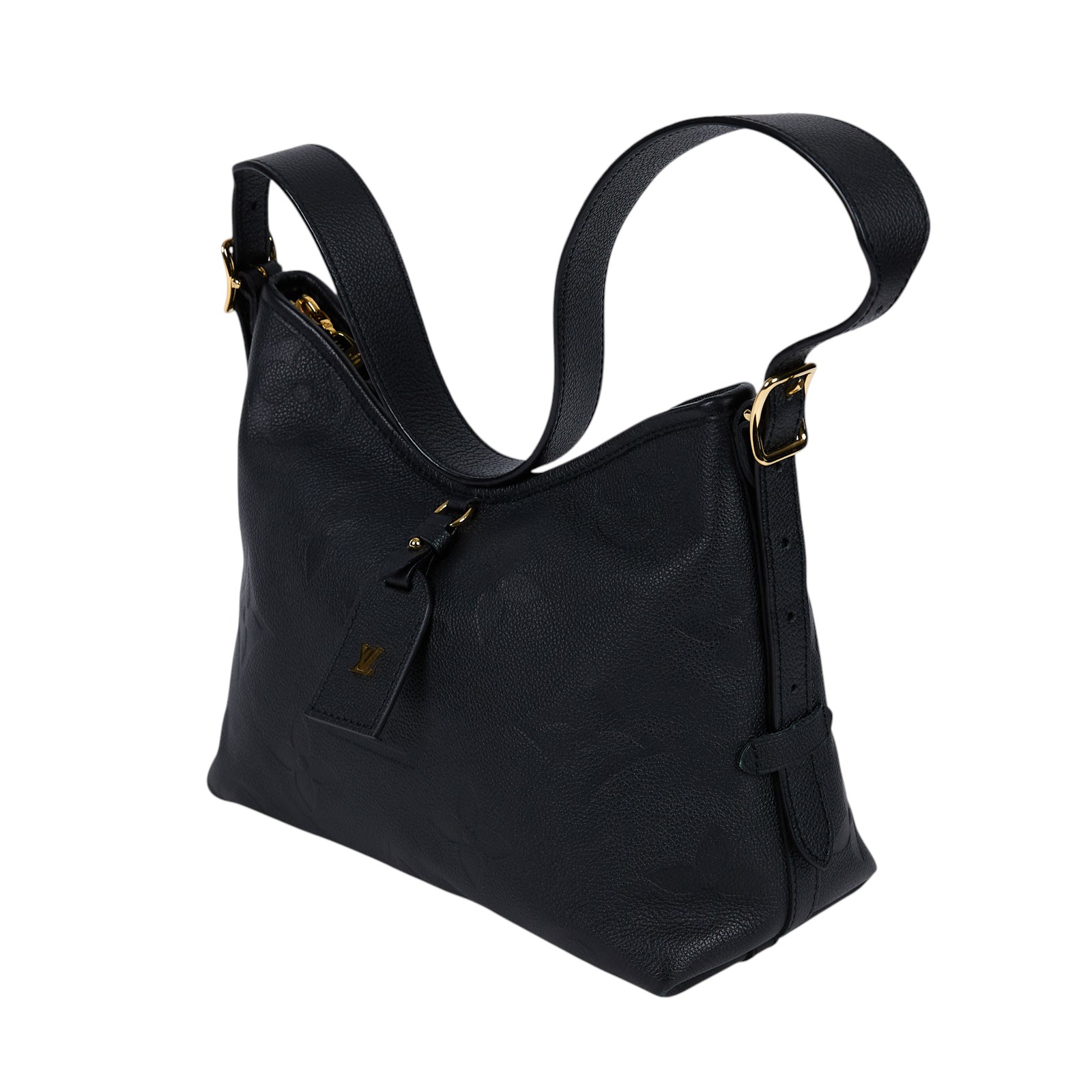 路易威登 LOUIS VUITTON CarryAll PM  黑色 牛皮 肩背包 M46288 晶片款 黑牛皮壓紋CARRYALL PM 防塵袋/內袋