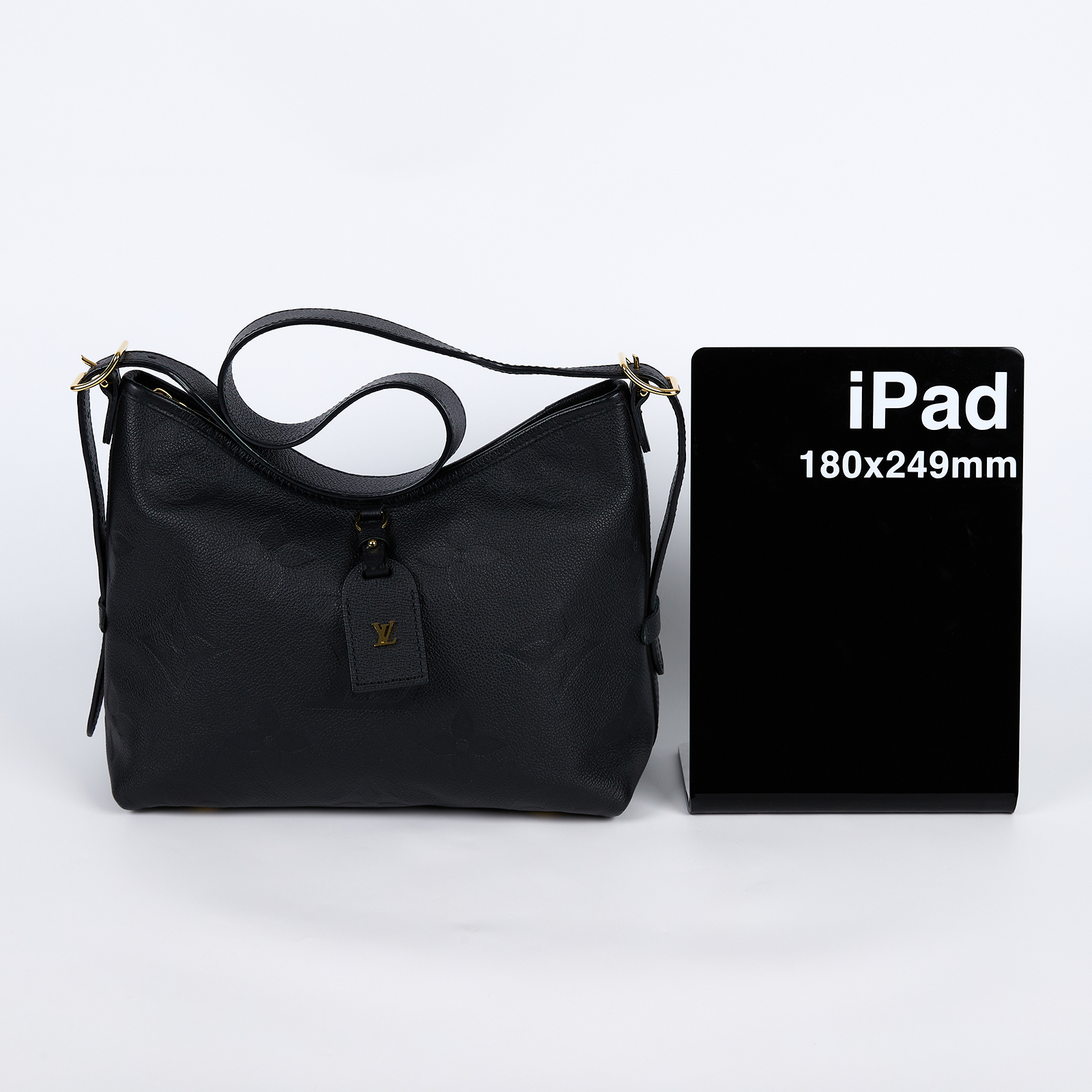 路易威登 LOUIS VUITTON CarryAll PM  黑色 牛皮 肩背包 M46288 晶片款 黑牛皮壓紋CARRYALL PM 防塵袋/內袋