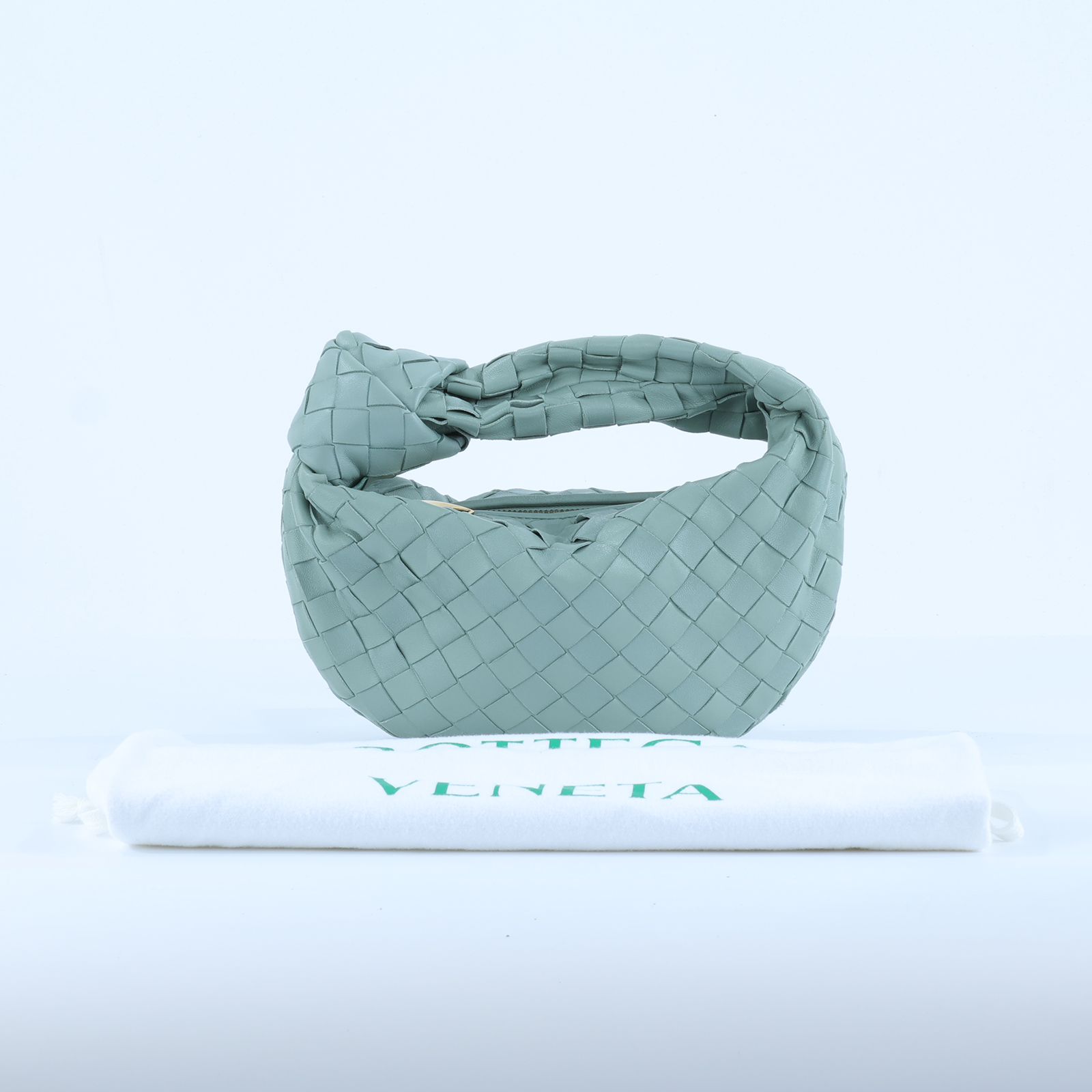寶緹嘉 BOTTEGA VENETA Mini Jodie 手提包 651876VCPP5 鼠尾草綠MINI JODIE 防塵袋