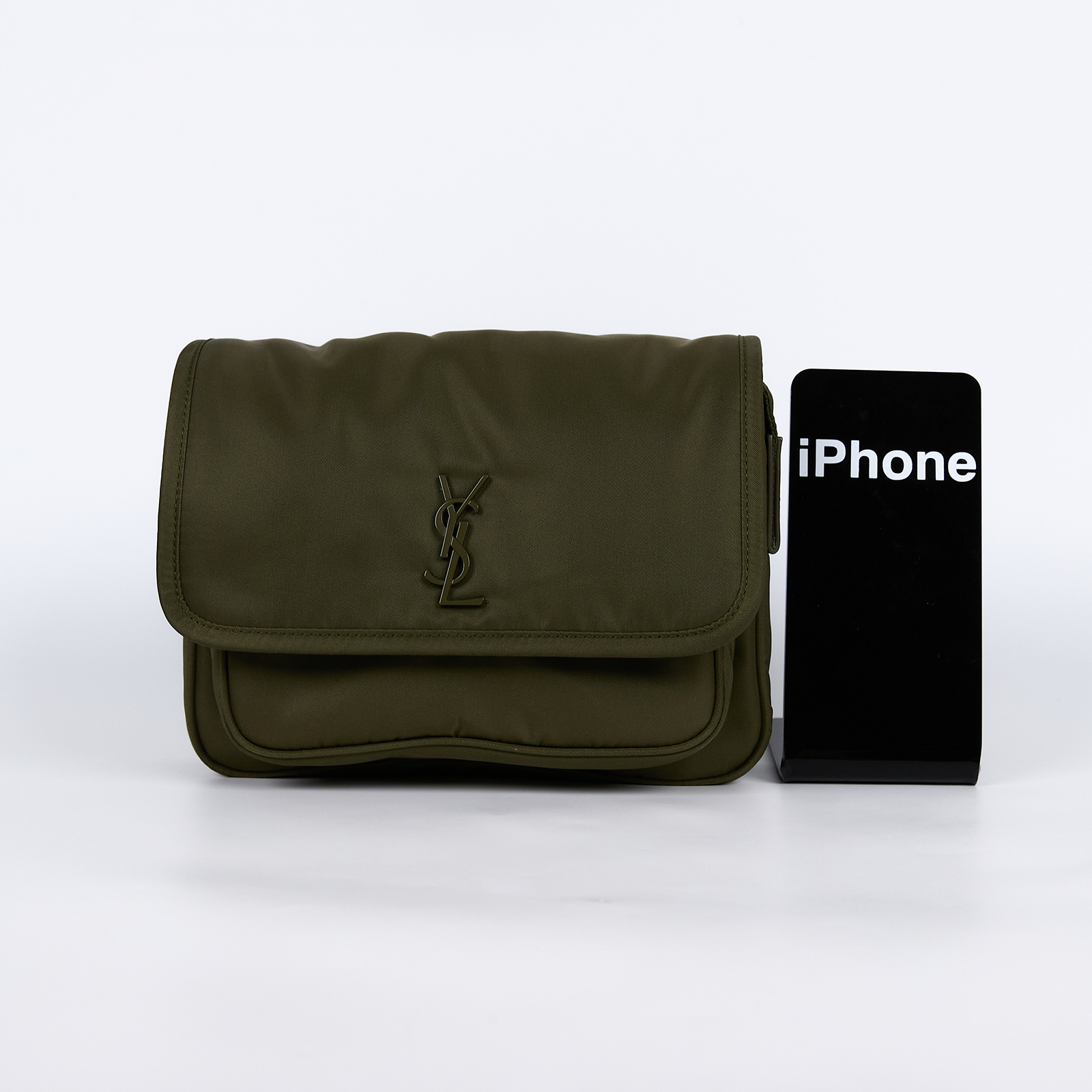 聖羅蘭 YSL SAINT LAURENT Niki 尼龍 郵差包 小型 776611FACKH 墨綠NIKI ECONYL 無附屬品