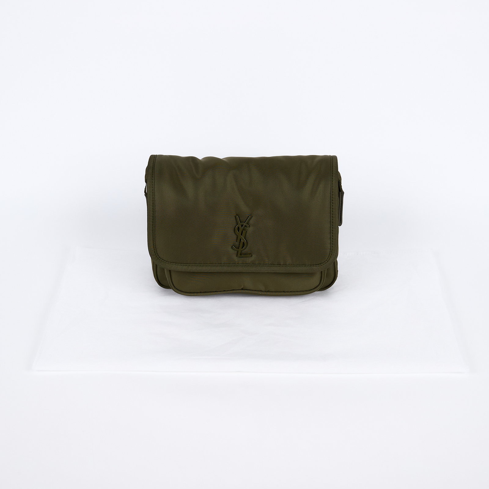 聖羅蘭 YSL SAINT LAURENT Niki 尼龍 郵差包 小型 776611FACKH 墨綠NIKI ECONYL 無附屬品