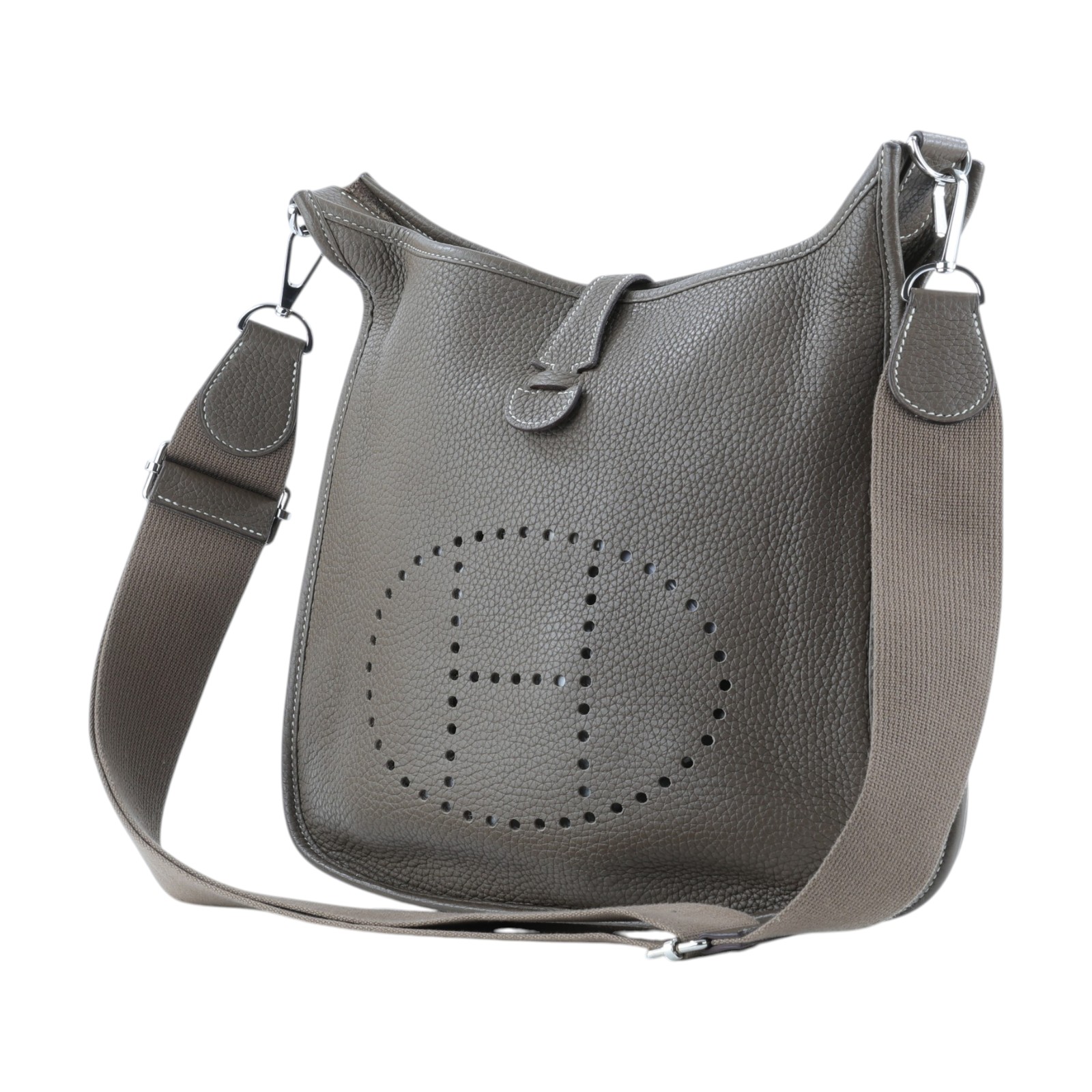 愛馬仕 Hermes Evelyne Bag 伊芙琳包 29 馬蹄型 EV29 C刻 大象灰EVELYN29 防塵袋/背帶