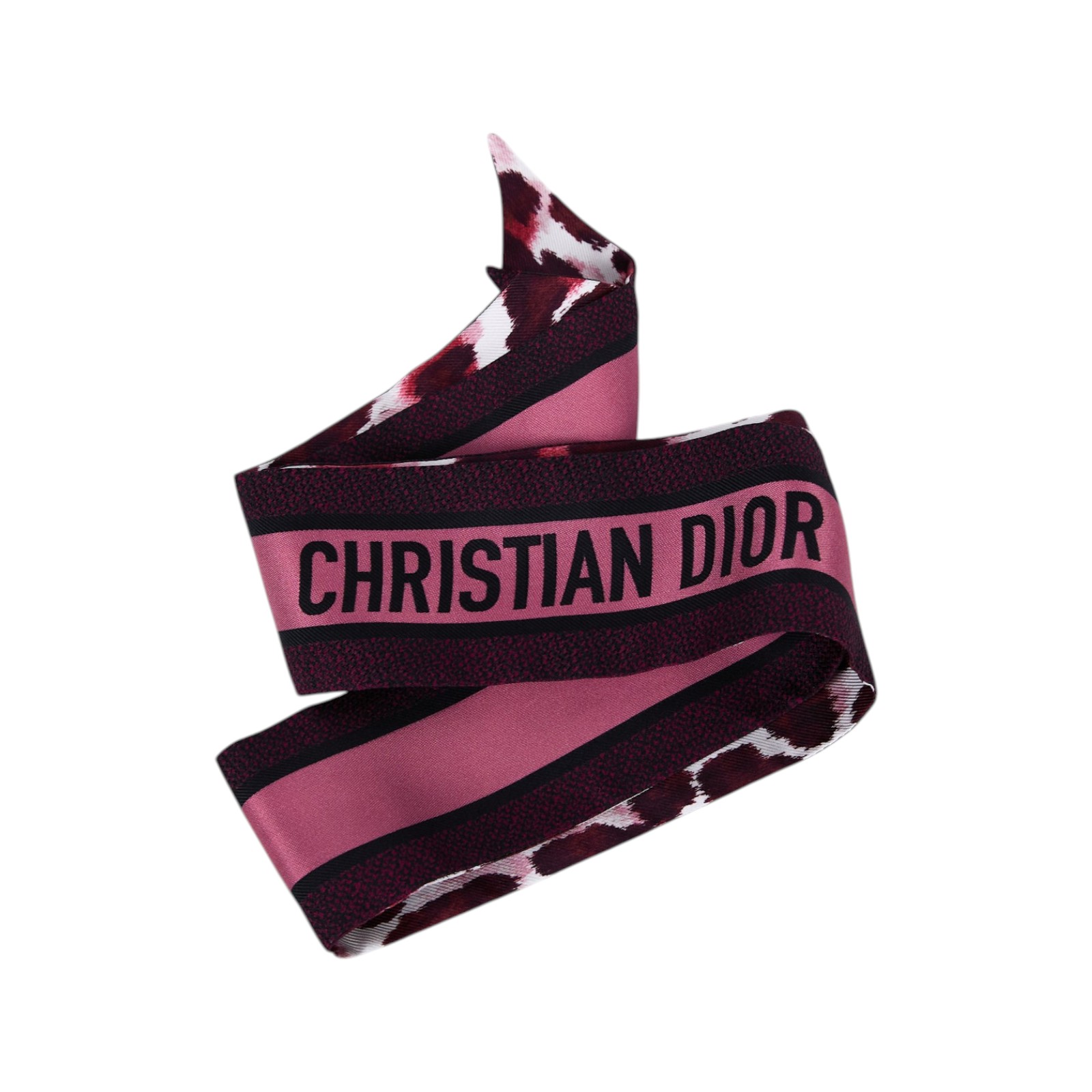 迪奧 CHRISTIAN DIOR Mitzah TWILLY 絲巾 15LEO106ZKDO 酒紅TWILLY 原廠盒子