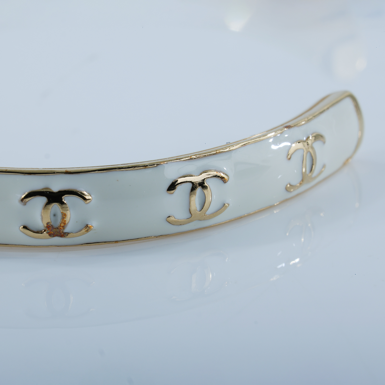 香奈兒 CHANEL 手環 ABC986_SABC986/B24P/#S 金色白雙C手環 無附屬品