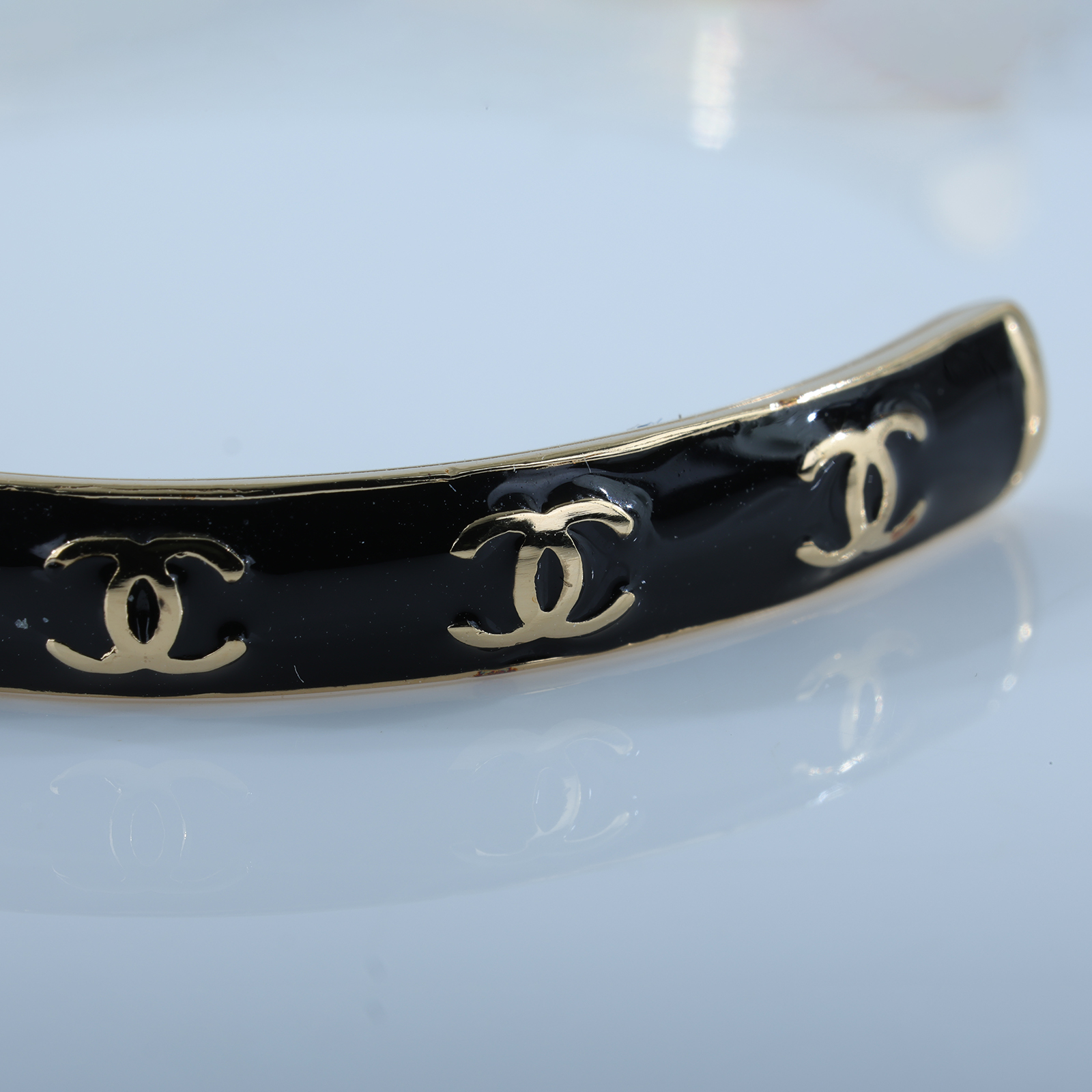 香奈兒 CHANEL 手環 ABC986_SB24P/#S 金色黑雙C手環 無附屬品