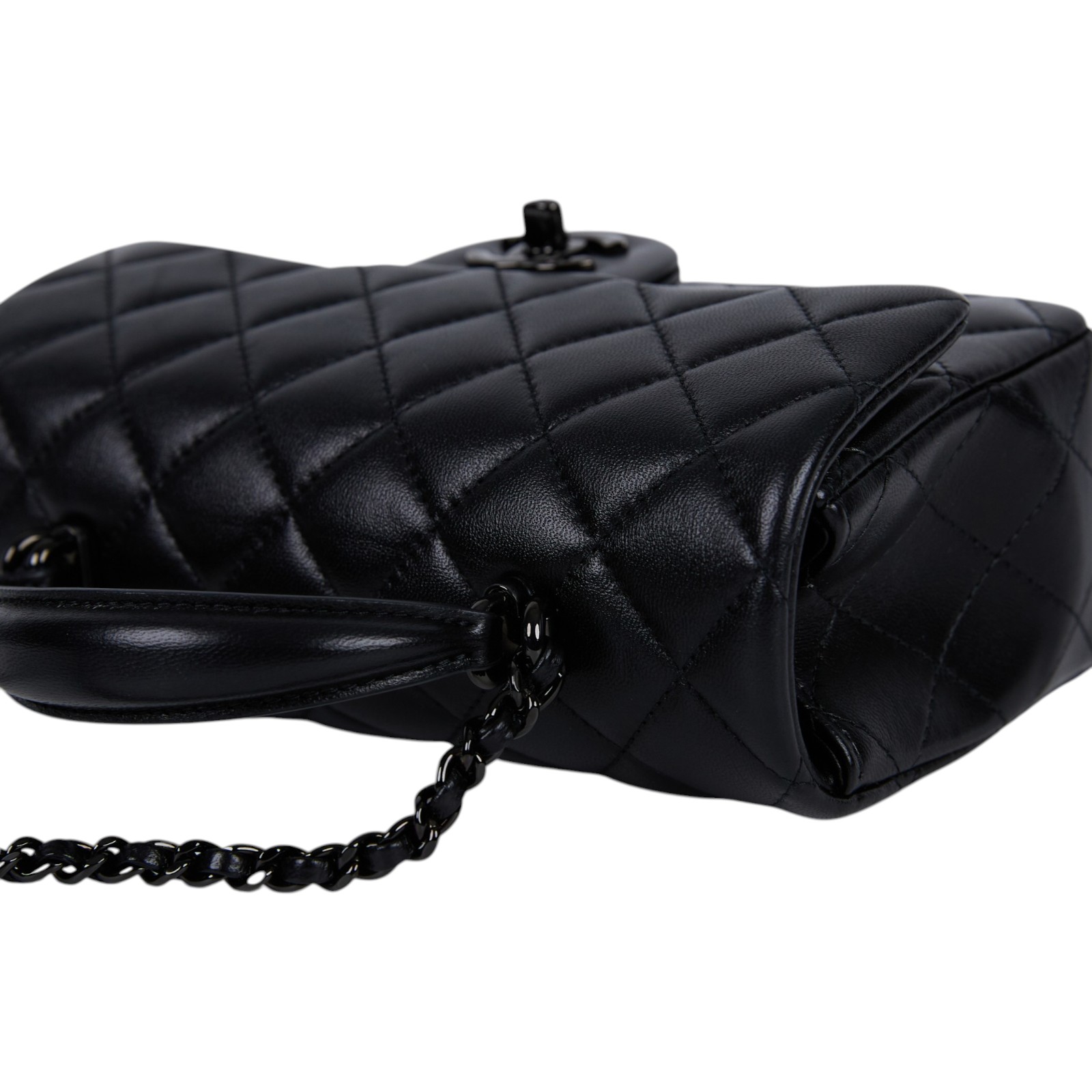 香奈兒 CHANEL Coco 20  Handle 肩背 斜背 迷你 口蓋包 AS2431 晶片款 SO BLACK COCO20手把款 原廠盒子/防塵袋