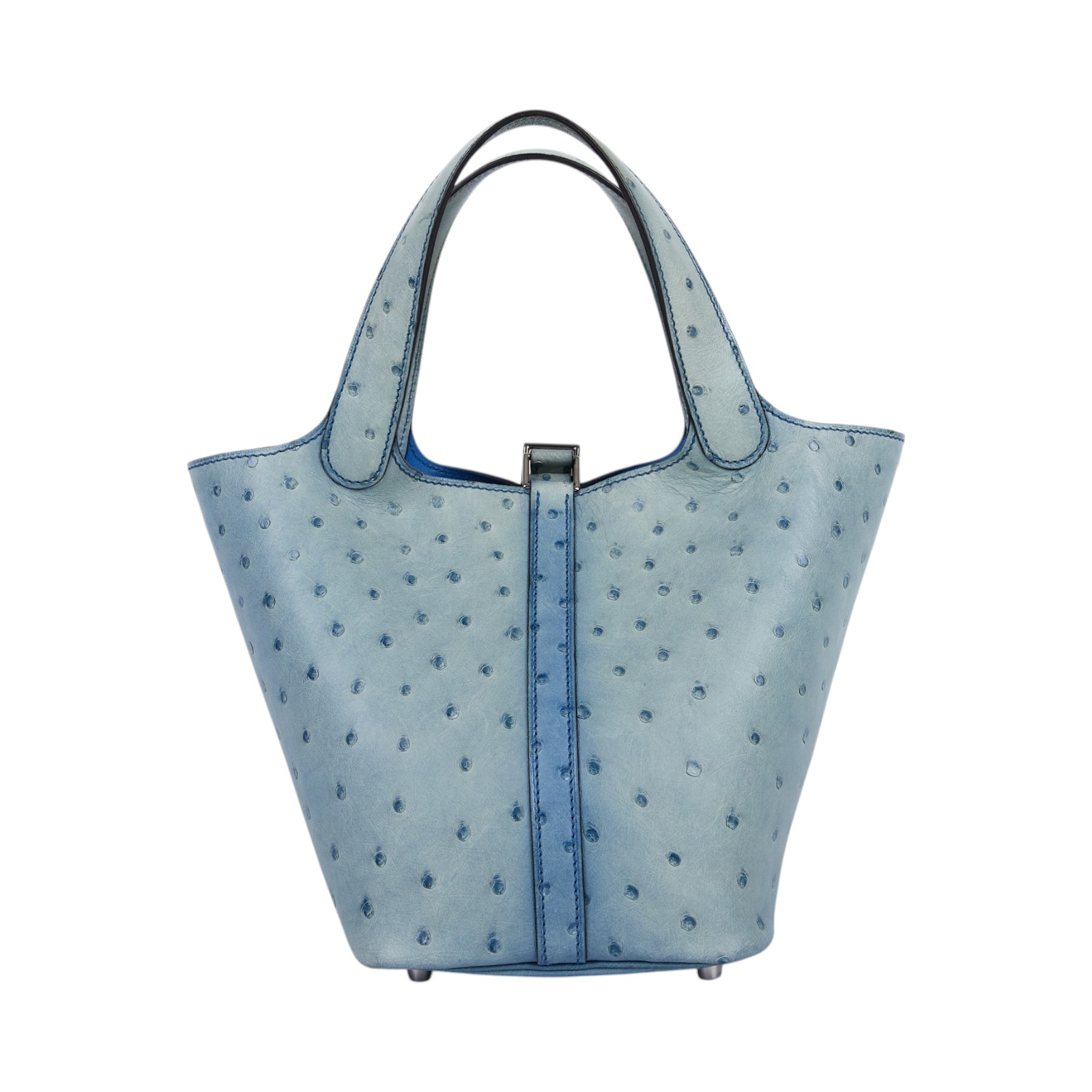 愛馬仕 Hermes Picotin Lock 18 菜籃子包 銀色五金 希臘藍色 H069563CK7Q /A刻  原廠盒子/防塵袋/鎖組/購買證明