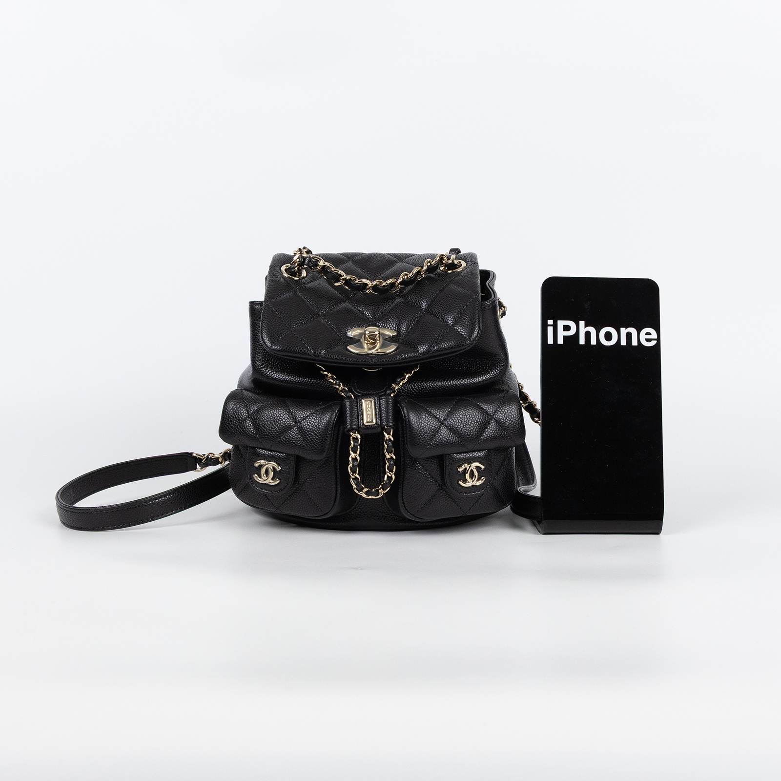 香奈兒 CHANEL Duma Mini 菱格紋 迷你 後背包 AS3787 B16985 晶片款 黑DUMA MINI 後背包 購買證明