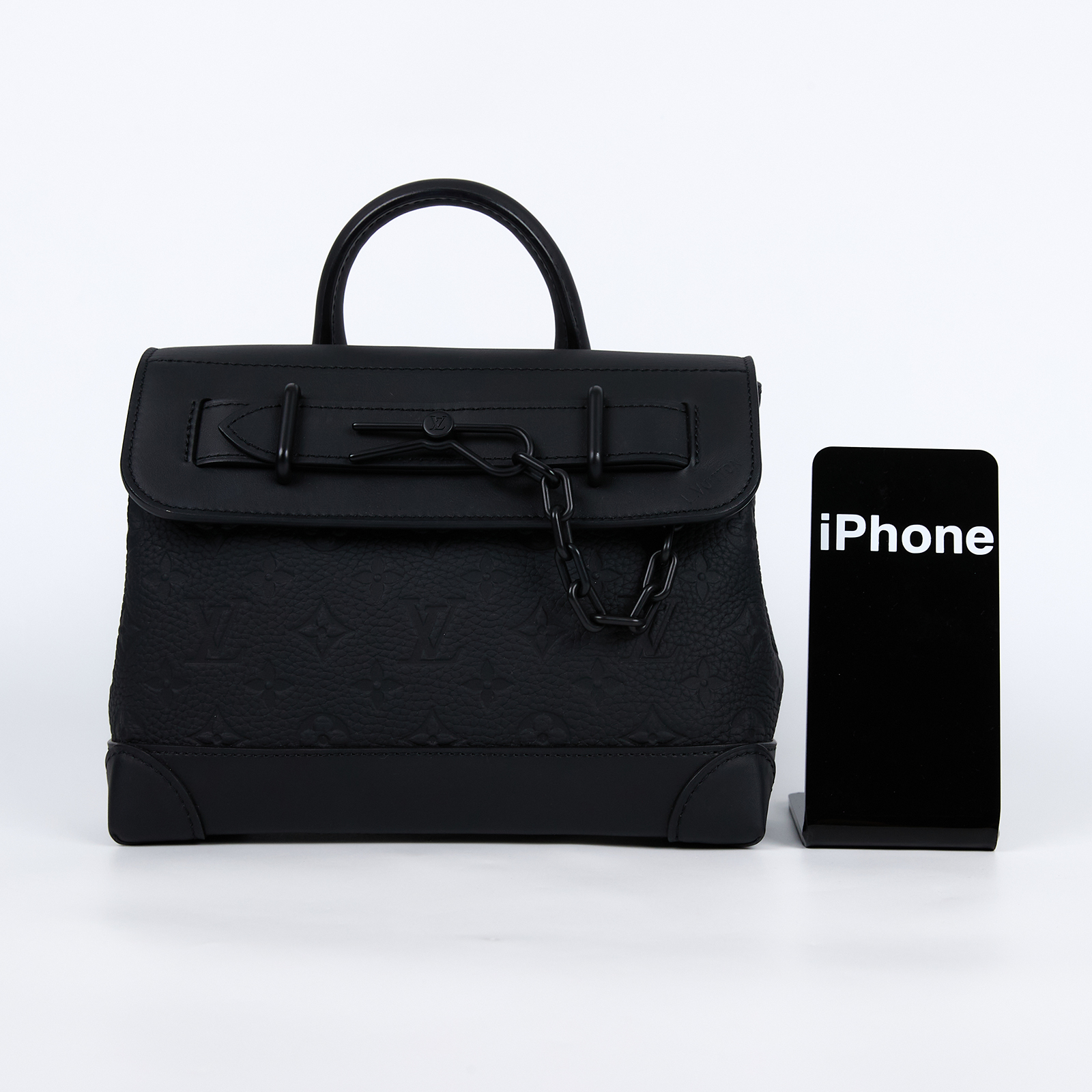 路易威登 LOUIS VUITTON Steamer PM 肩背包 郵差包 斜背包 M24436 晶片款 黑原花皮革Steamer PM 防塵袋/背帶