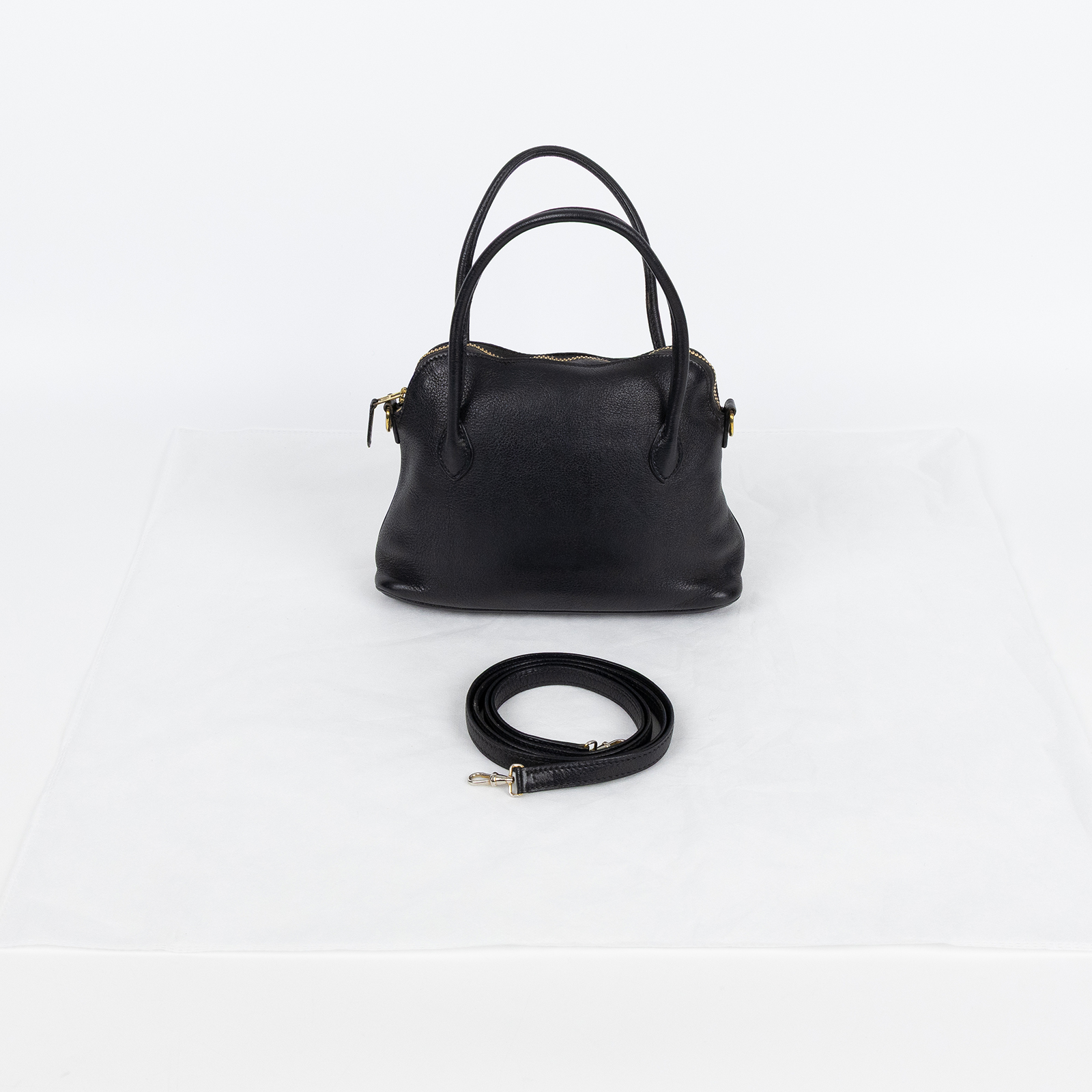 愛馬仕 Hermes Bolide Bag 1923 柏莉包 mini BLM ○刻(刻印不明) 黑BOLIDE MINI 背帶(刻印變淡年分不明)