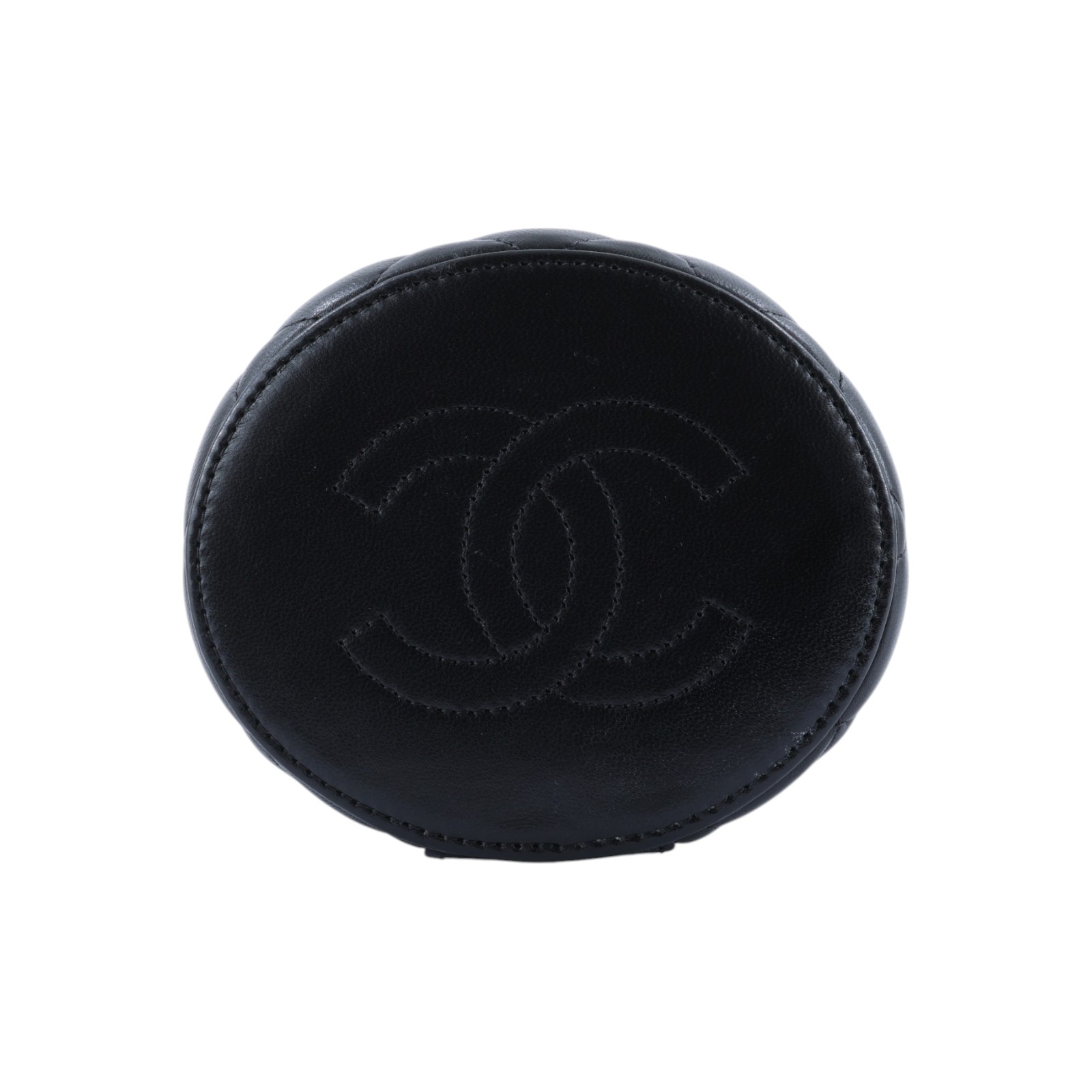 香奈兒 CHANEL Vanity Case 手提包 斜背包 化妝箱 化妝包 AP2947 晶片款 黑手提圓筒包 原廠盒子/防塵袋