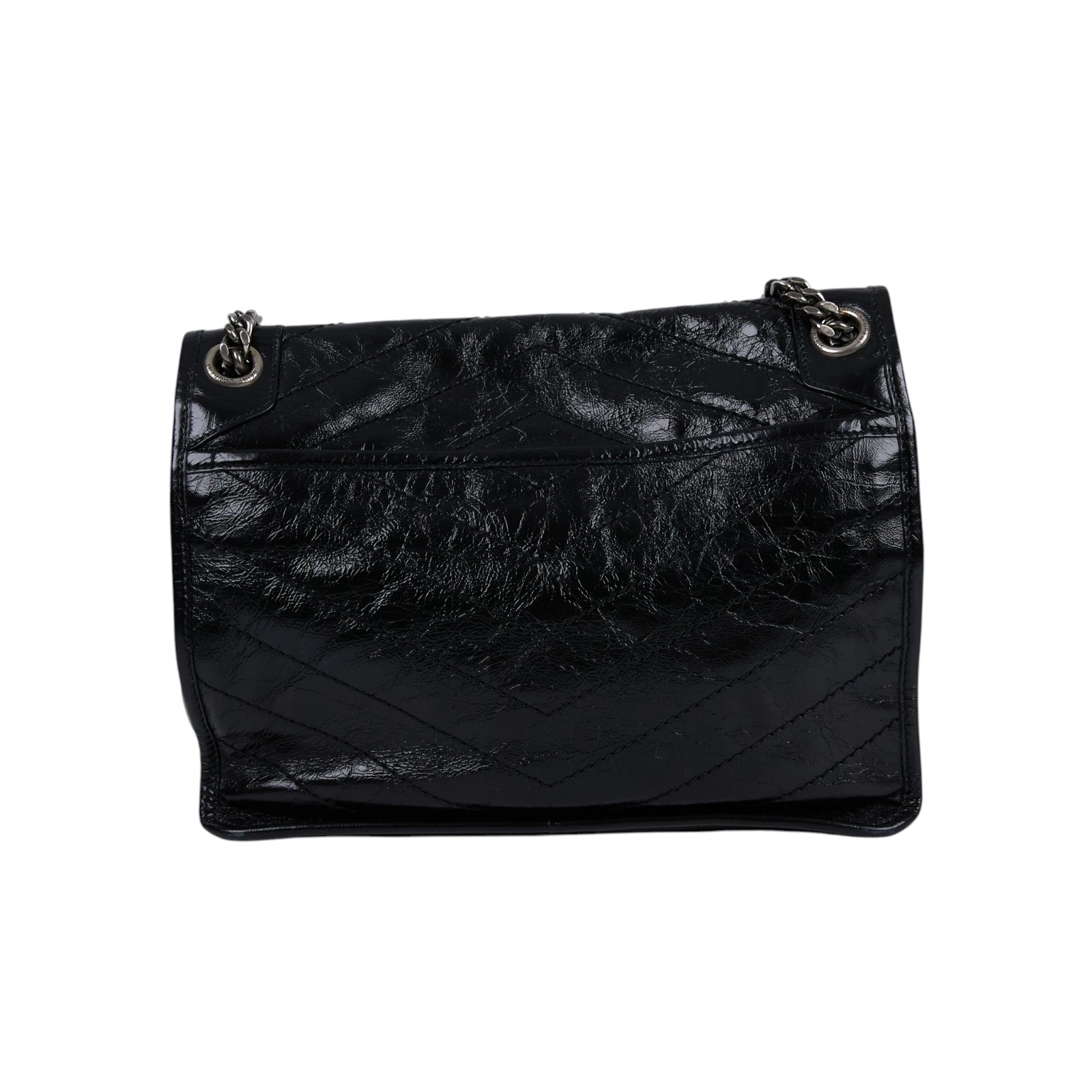 聖羅蘭 YSL SAINT LAURENT Niki 復古皮革 中型手袋 金色五金 6331580EN07 黑NIKI 中 防塵袋