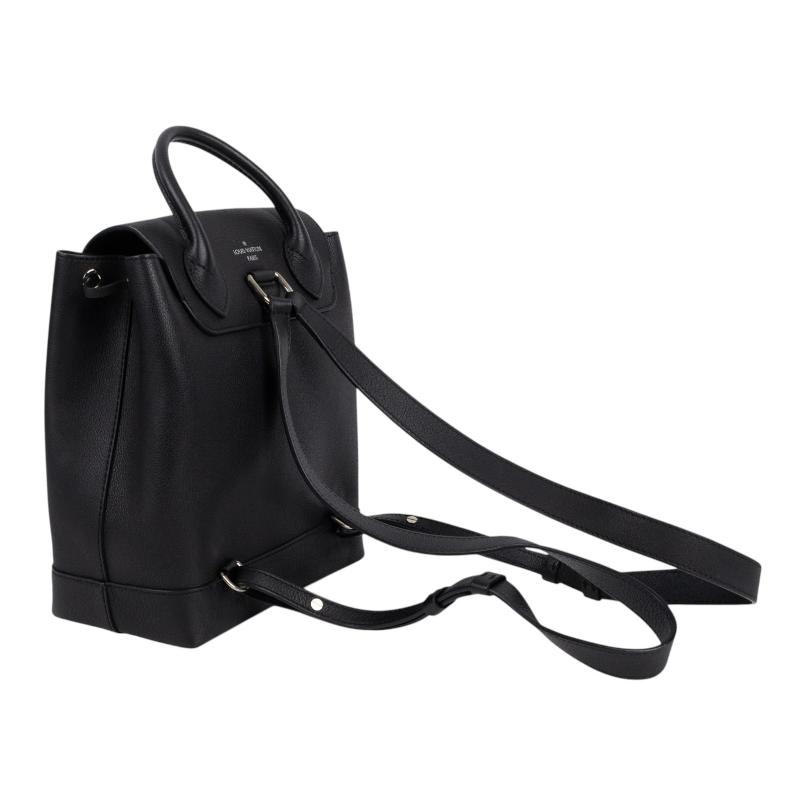 路易威登 LOUIS VUITTON Lockme Backpack 翻蓋 束口 後背包 M41815 黑LOCKME後背包 無附屬品