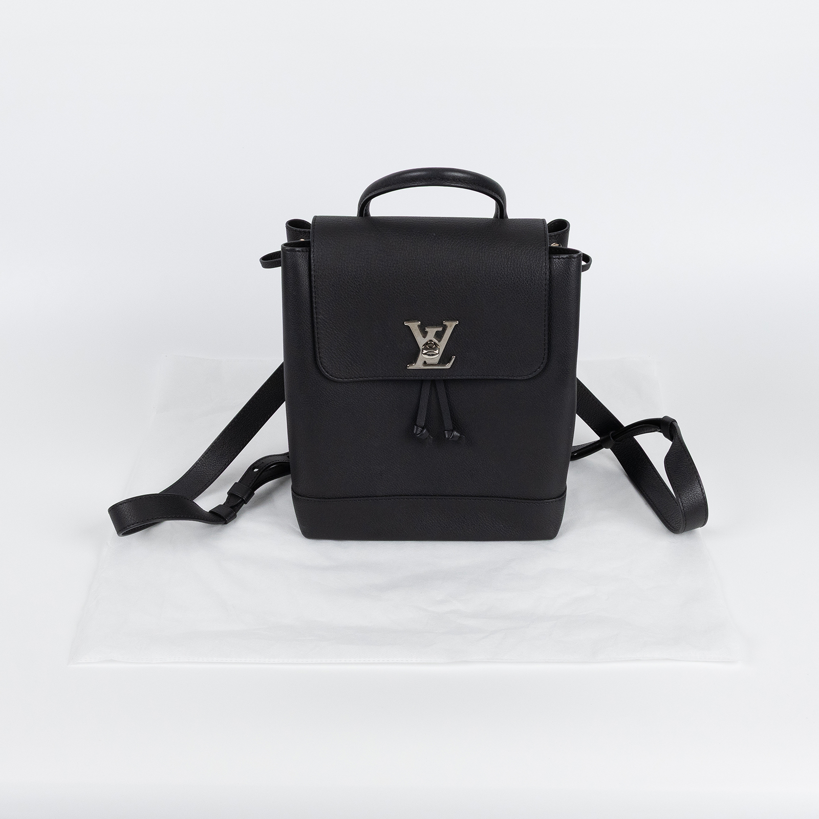 路易威登 LOUIS VUITTON Lockme Backpack 翻蓋 束口 後背包 M41815 黑LOCKME後背包 無附屬品