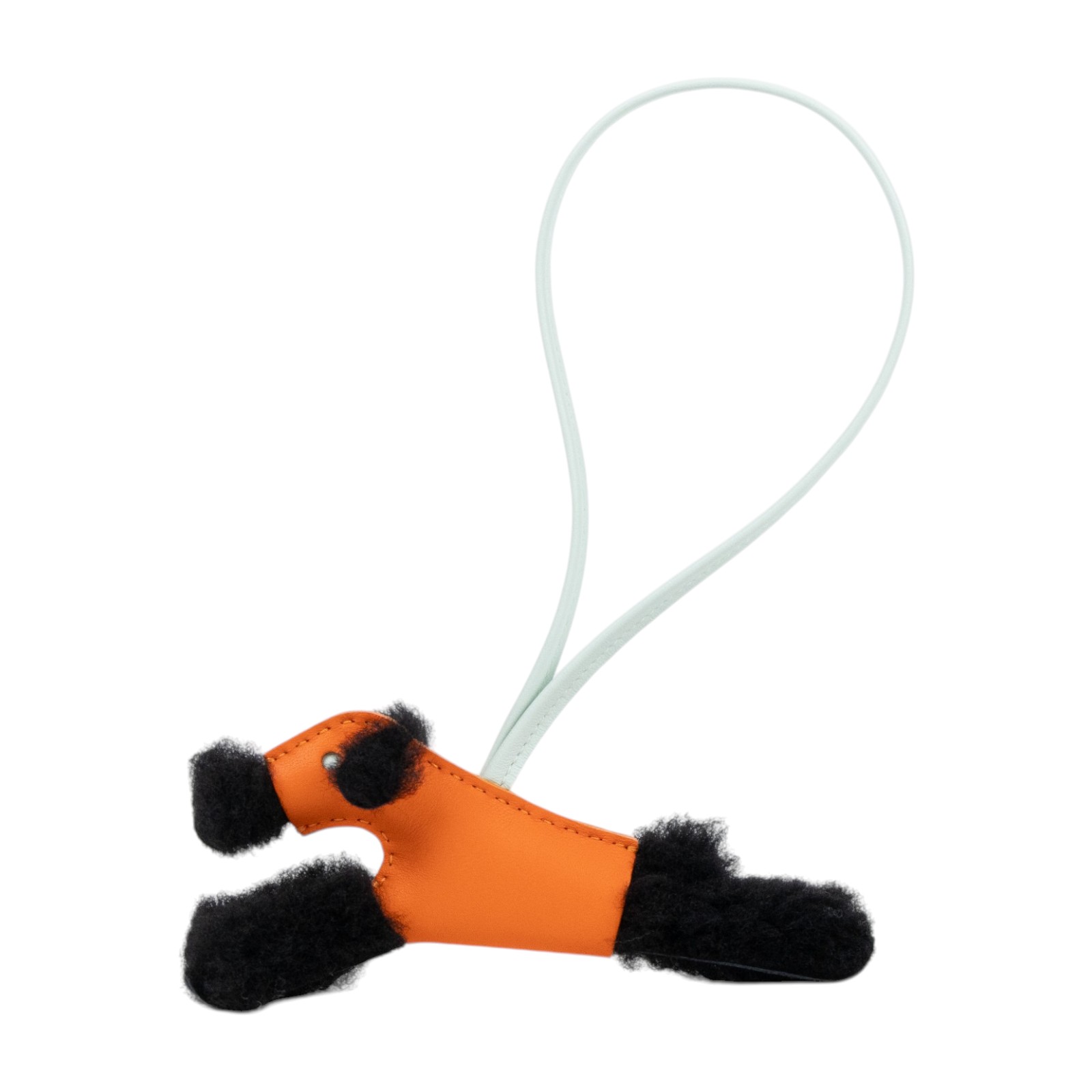 愛馬仕 Hermes Budy charm 吊飾 包掛 狐狸㹴犬 黑色 火焰橙 辣薄荷綠 H083349CACH K刻 橘拚黑毛貴賓狗BUDY吊飾 原廠盒子