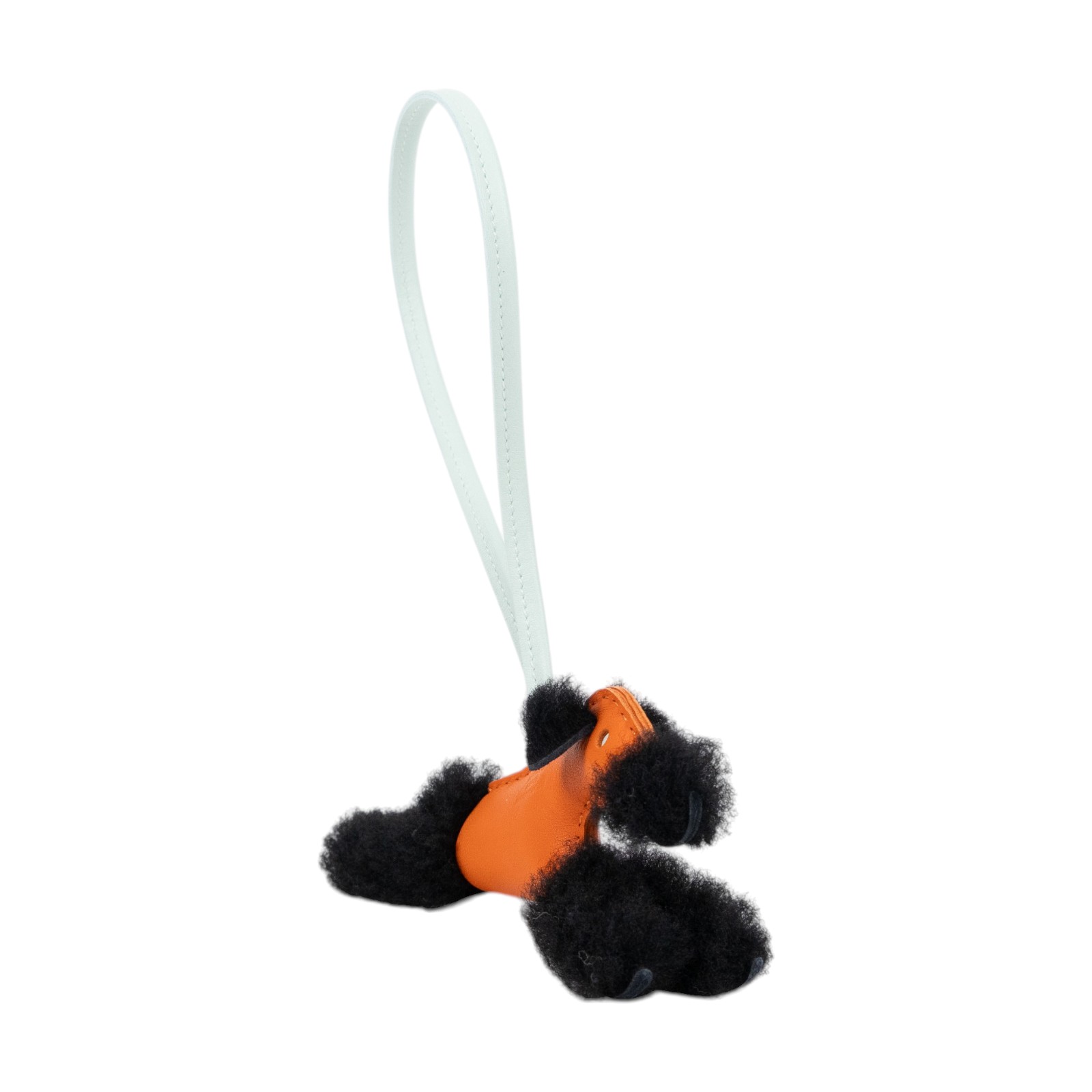 愛馬仕 Hermes Budy charm 吊飾 包掛 狐狸㹴犬 黑色 火焰橙 辣薄荷綠 H083349CACH K刻 橘拚黑毛貴賓狗BUDY吊飾 原廠盒子
