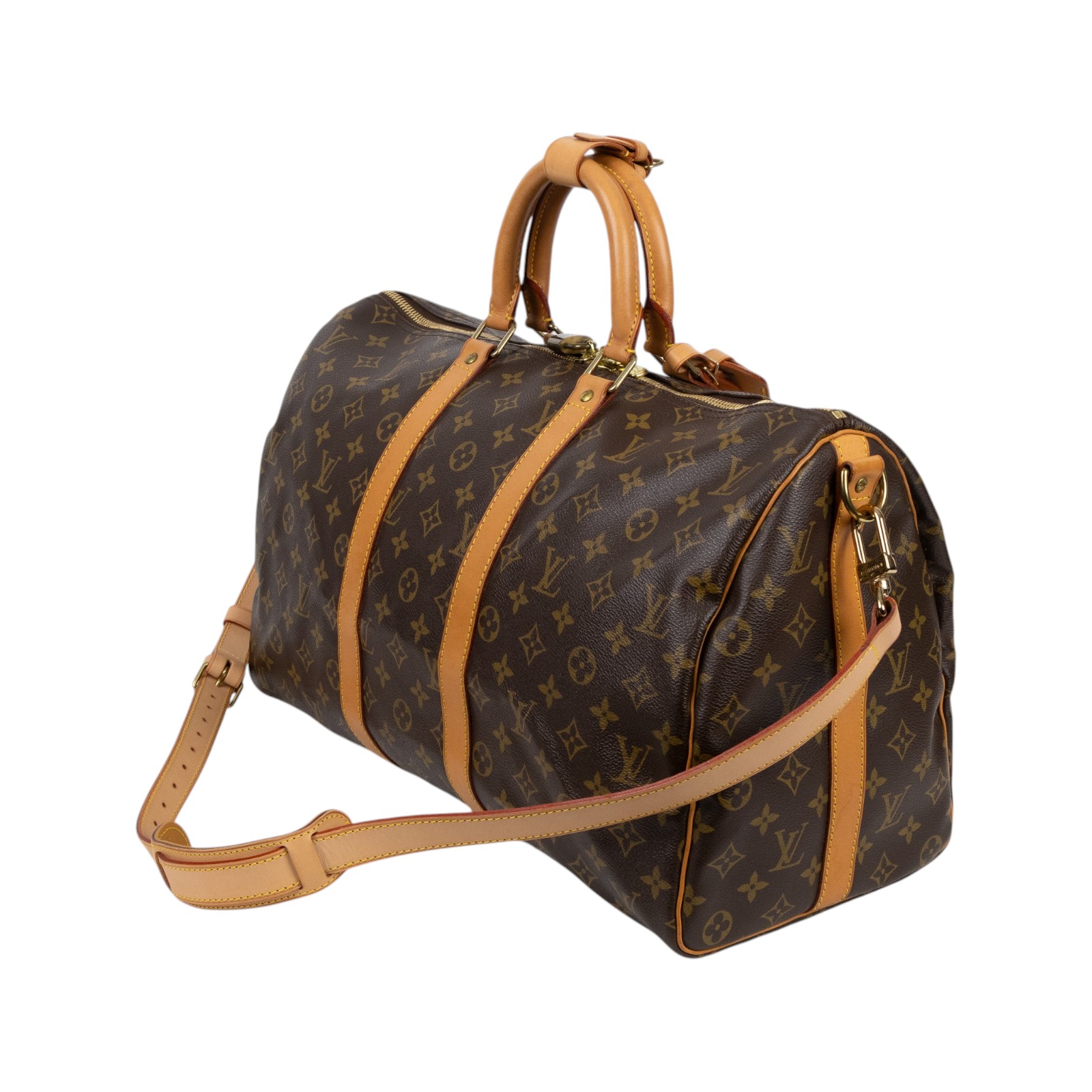 路易威登 LOUIS VUITTON Keepall Bandoulière 45 Monogram經典帆布 波士頓包  旅行袋 M41418  防塵袋/背帶(缺鑰匙)