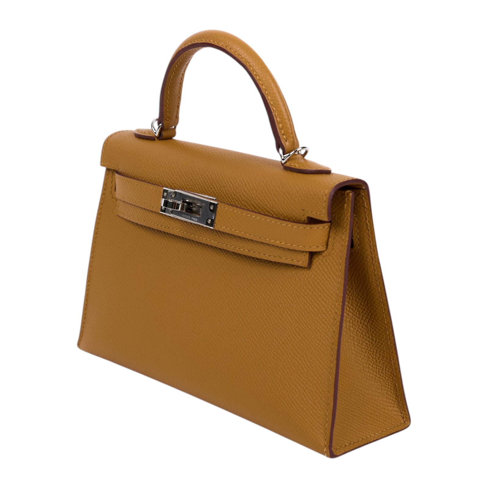 愛馬仕 Hermes Kelly Bag 凱莉包 mini II 銀色五金 芝麻色 H071302CK2S /BMU857HI  原廠盒子/防塵袋/背帶/購買證明
