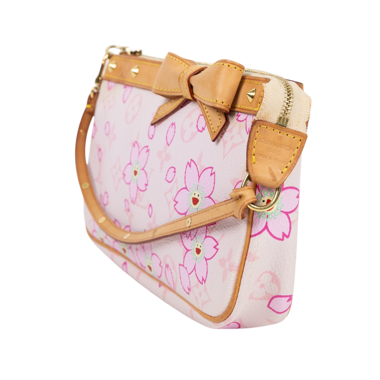 路易威登 LOUIS VUITTON 村上隆 聯名 櫻花系列 蝴蝶結飾邊 手拿包 粉紅 M92007 村上隆櫻花POCHETTE ACCESSOIRES 防塵袋