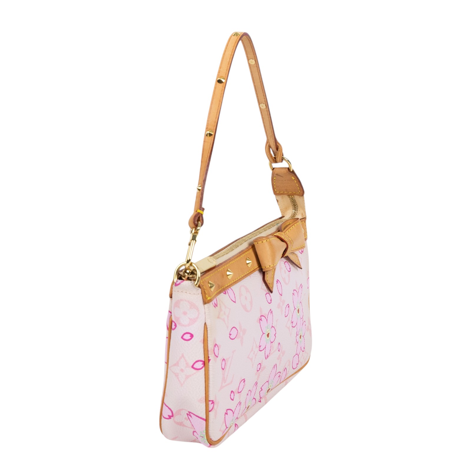 路易威登 LOUIS VUITTON 村上隆 聯名 櫻花系列 蝴蝶結飾邊 手拿包 粉紅 M92007 村上隆櫻花POCHETTE ACCESSOIRES 防塵袋