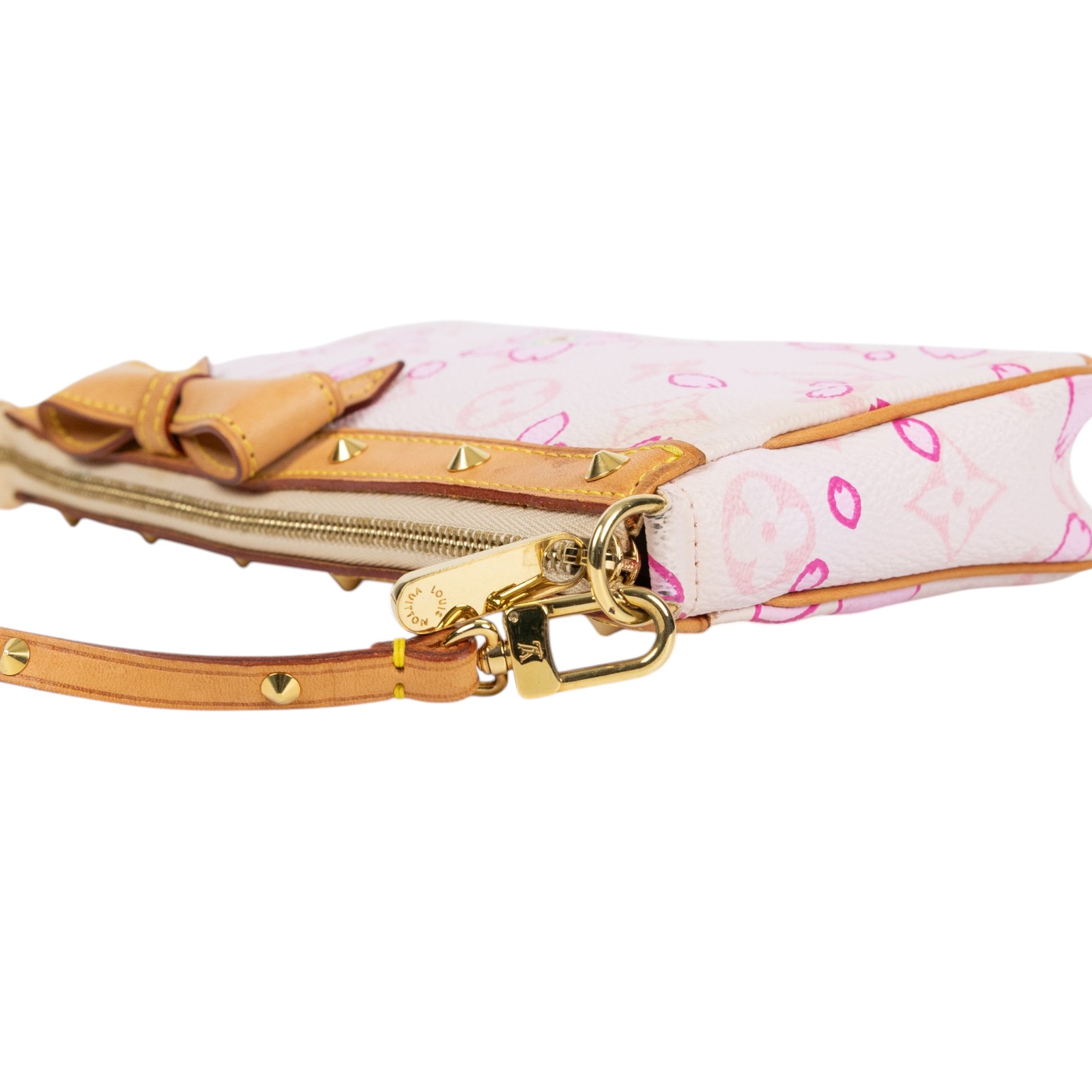 路易威登 LOUIS VUITTON 村上隆 聯名 櫻花系列 蝴蝶結飾邊 手拿包 粉紅 M92007 村上隆櫻花POCHETTE ACCESSOIRES 防塵袋
