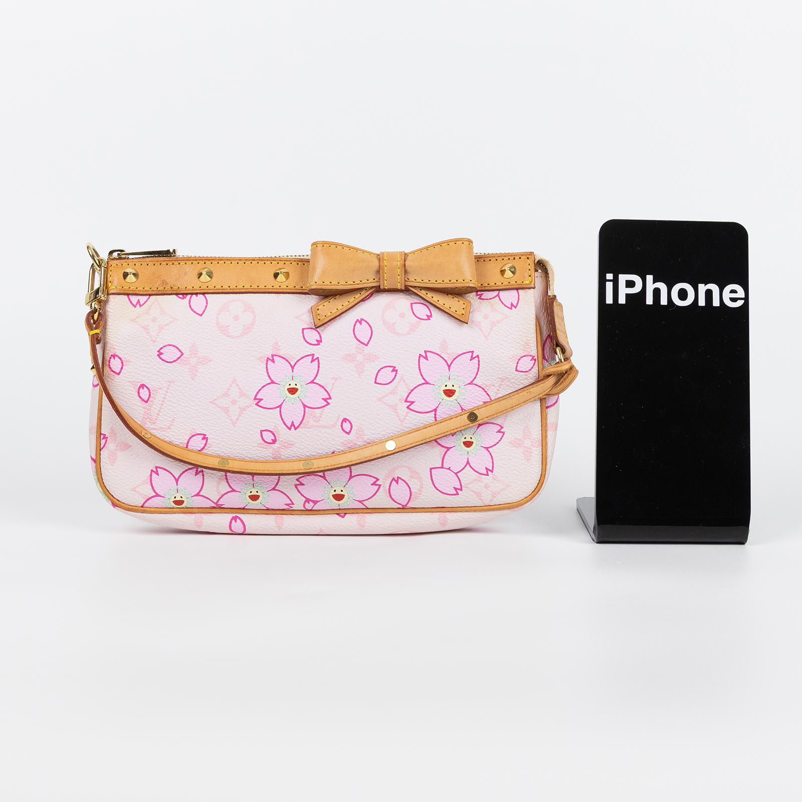路易威登 LOUIS VUITTON 村上隆 聯名 櫻花系列 蝴蝶結飾邊 手拿包 粉紅 M92007 村上隆櫻花POCHETTE ACCESSOIRES 防塵袋