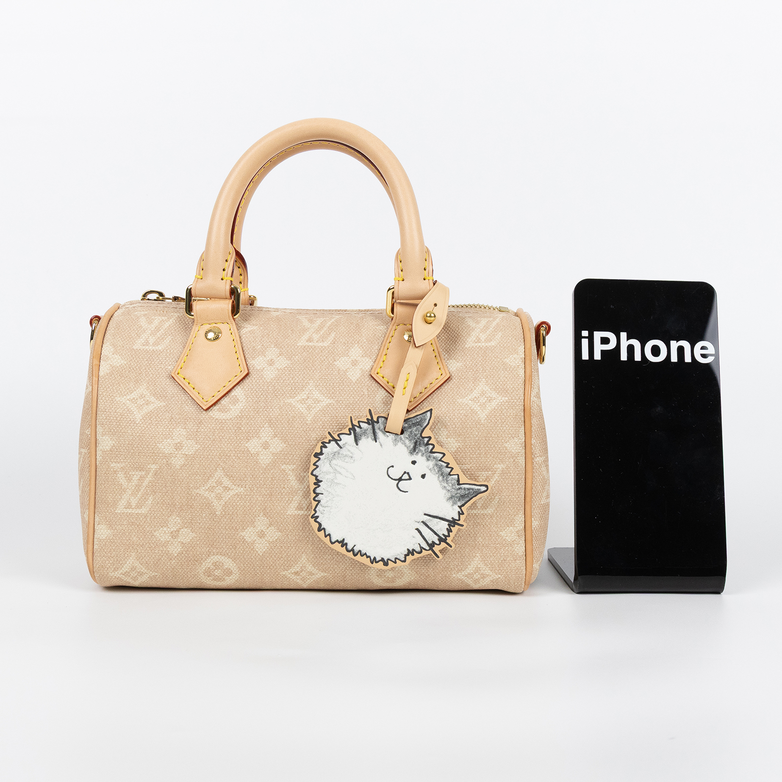 路易威登 LOUIS VUITTON Speedy Bandouliere 20 Meowgram 手提包 肩背包 斜背包 M15151 晶片款  防塵袋/背帶