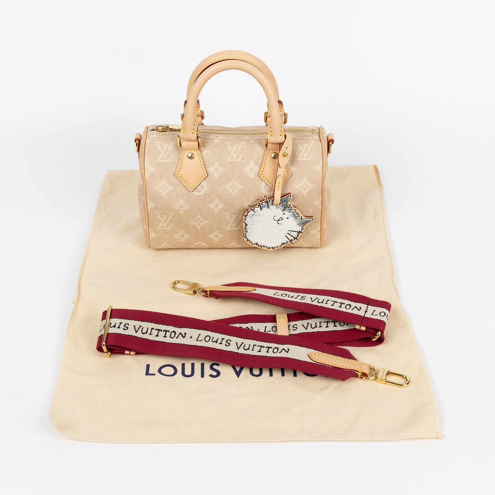 路易威登 LOUIS VUITTON Speedy Bandouliere 20 Meowgram 手提包 肩背包 斜背包 M15151 晶片款  防塵袋/背帶