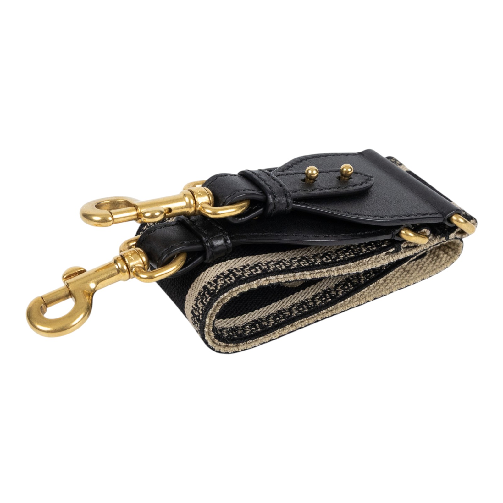 迪奧 CHRISTIAN DIOR Oblique 背帶 S8552CBTE 黑LOGO刺繡背帶 無附屬品