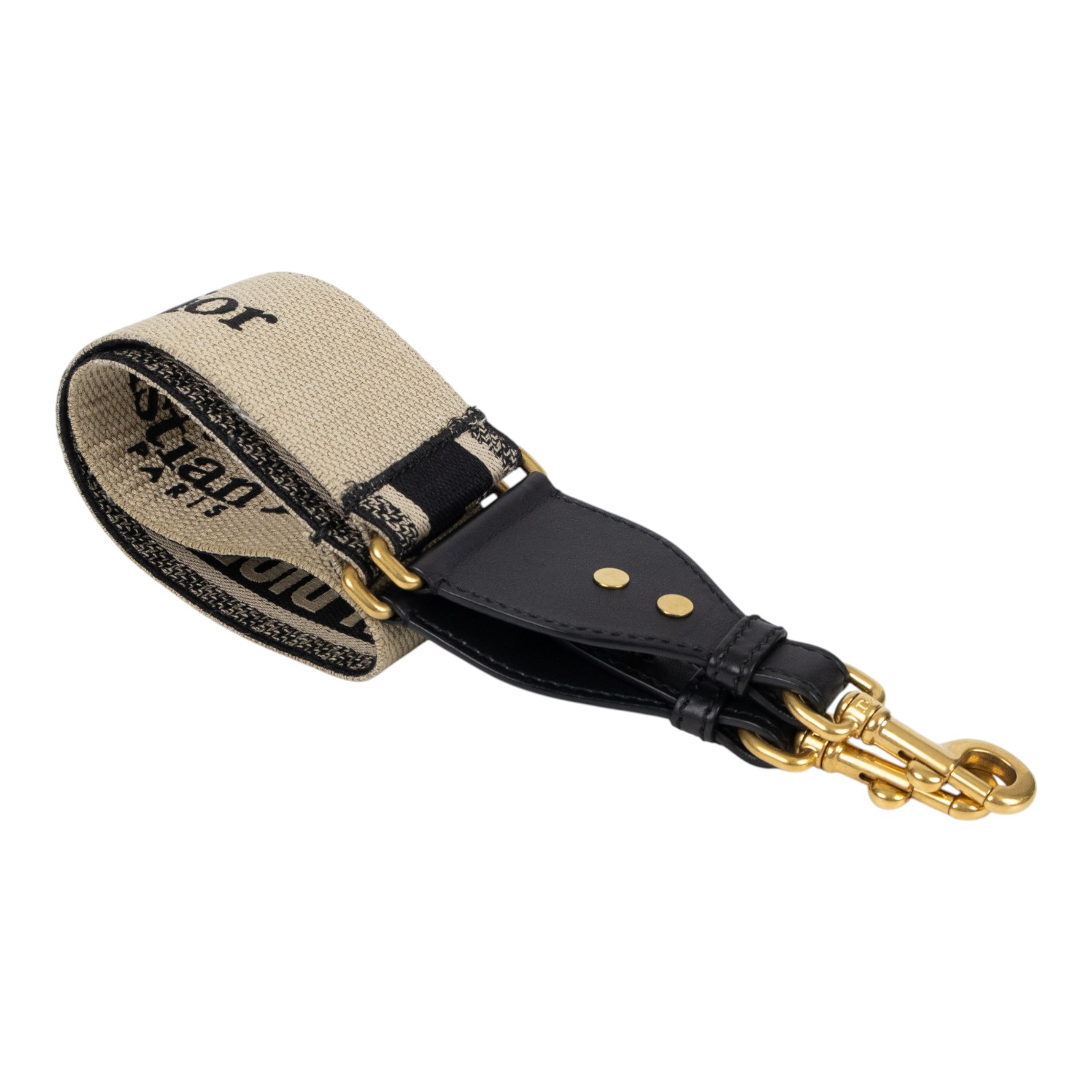 迪奧 CHRISTIAN DIOR Oblique 背帶 S8552CBTE 黑LOGO刺繡背帶 無附屬品