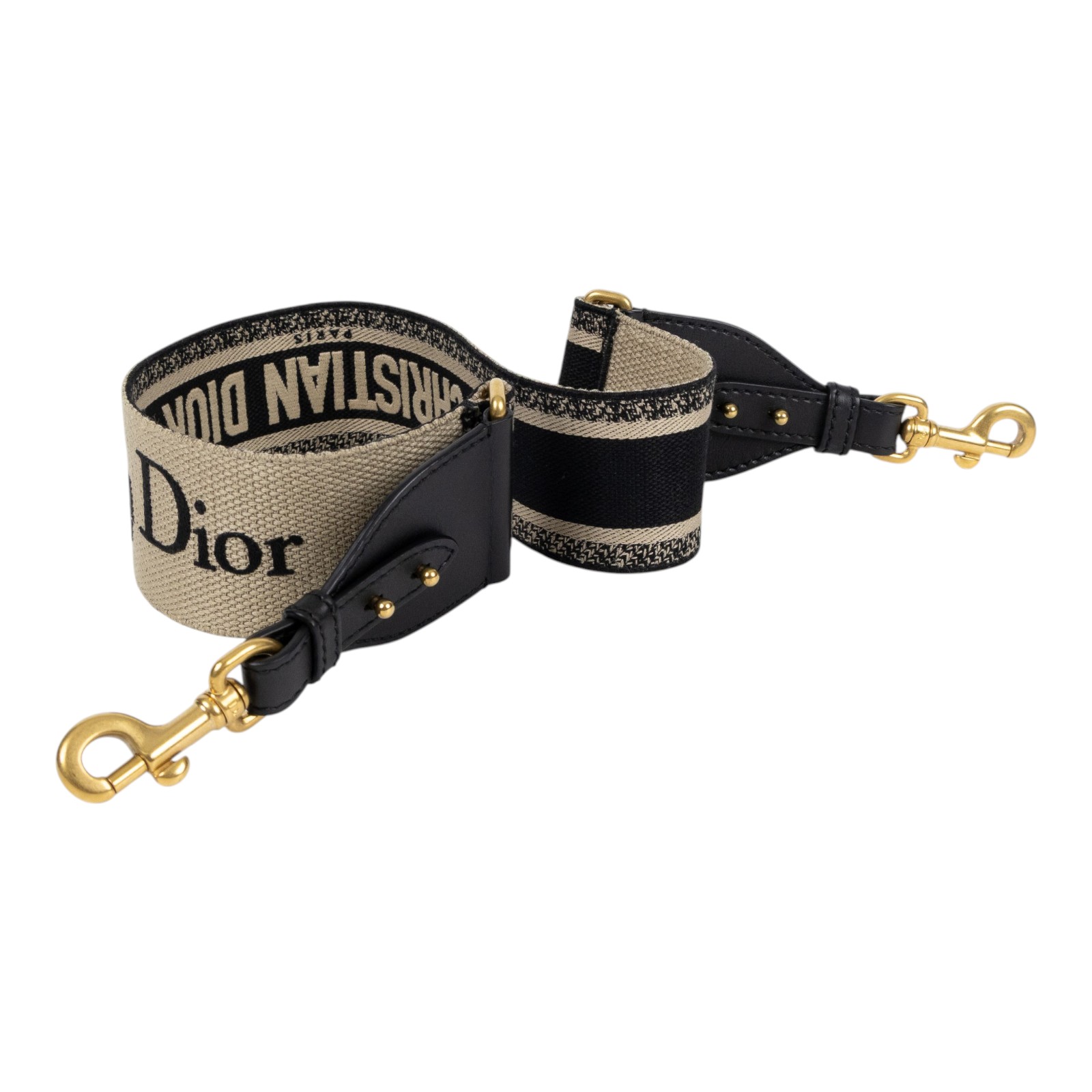 迪奧 CHRISTIAN DIOR Oblique 背帶 S8552CBTE 黑LOGO刺繡背帶 無附屬品