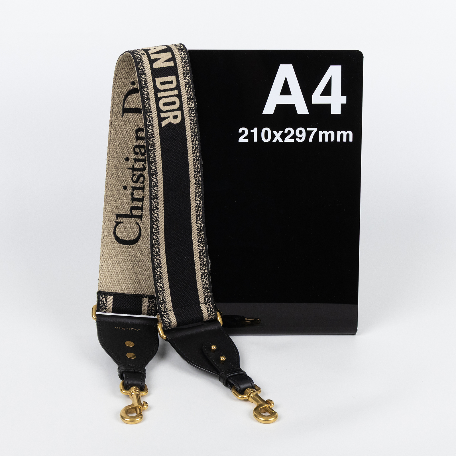 迪奧 CHRISTIAN DIOR Oblique 背帶 S8552CBTE 黑LOGO刺繡背帶 無附屬品