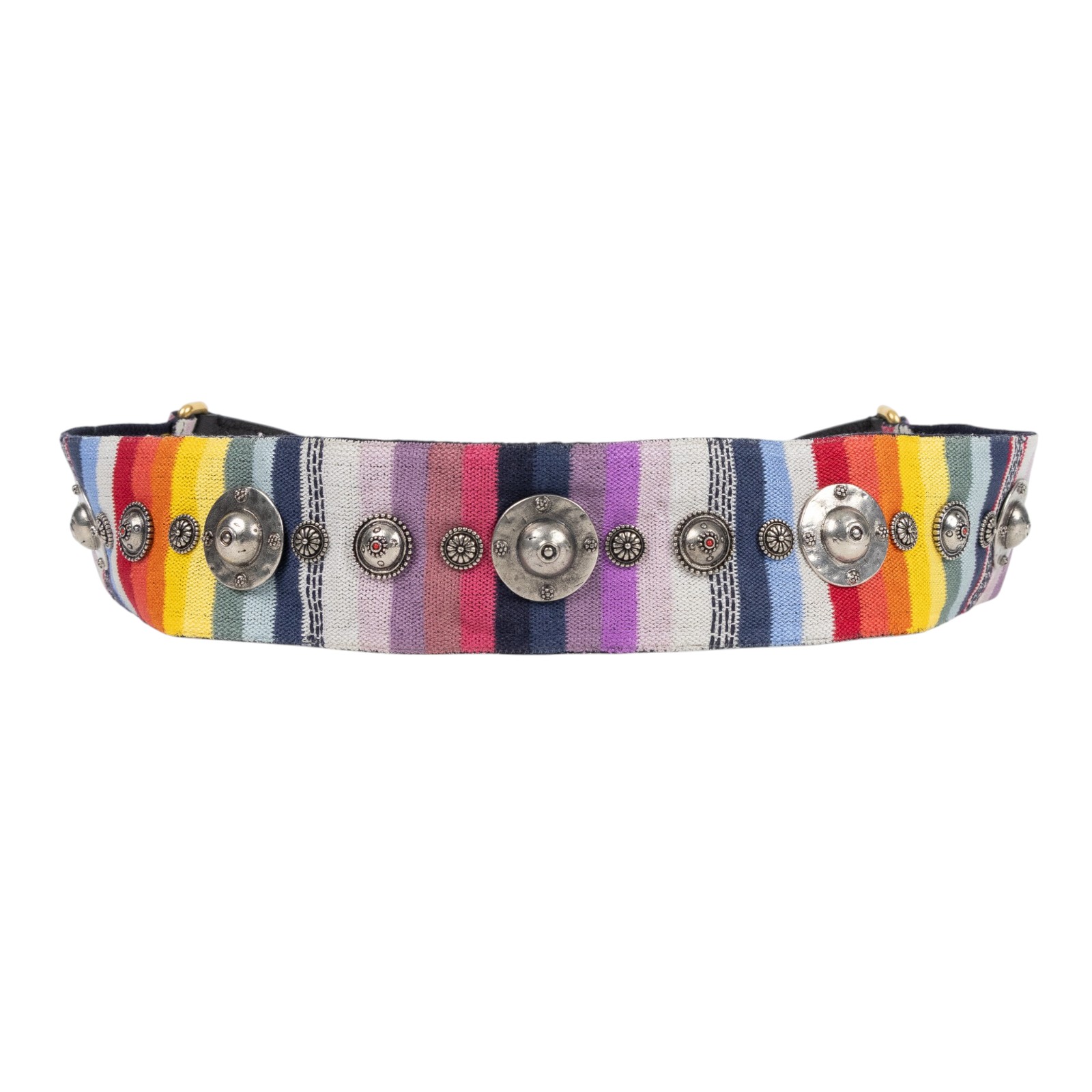 迪奧 CHRISTIAN DIOR Embroidered Rainbow 背帶  彩色帆布背帶 無附屬品
