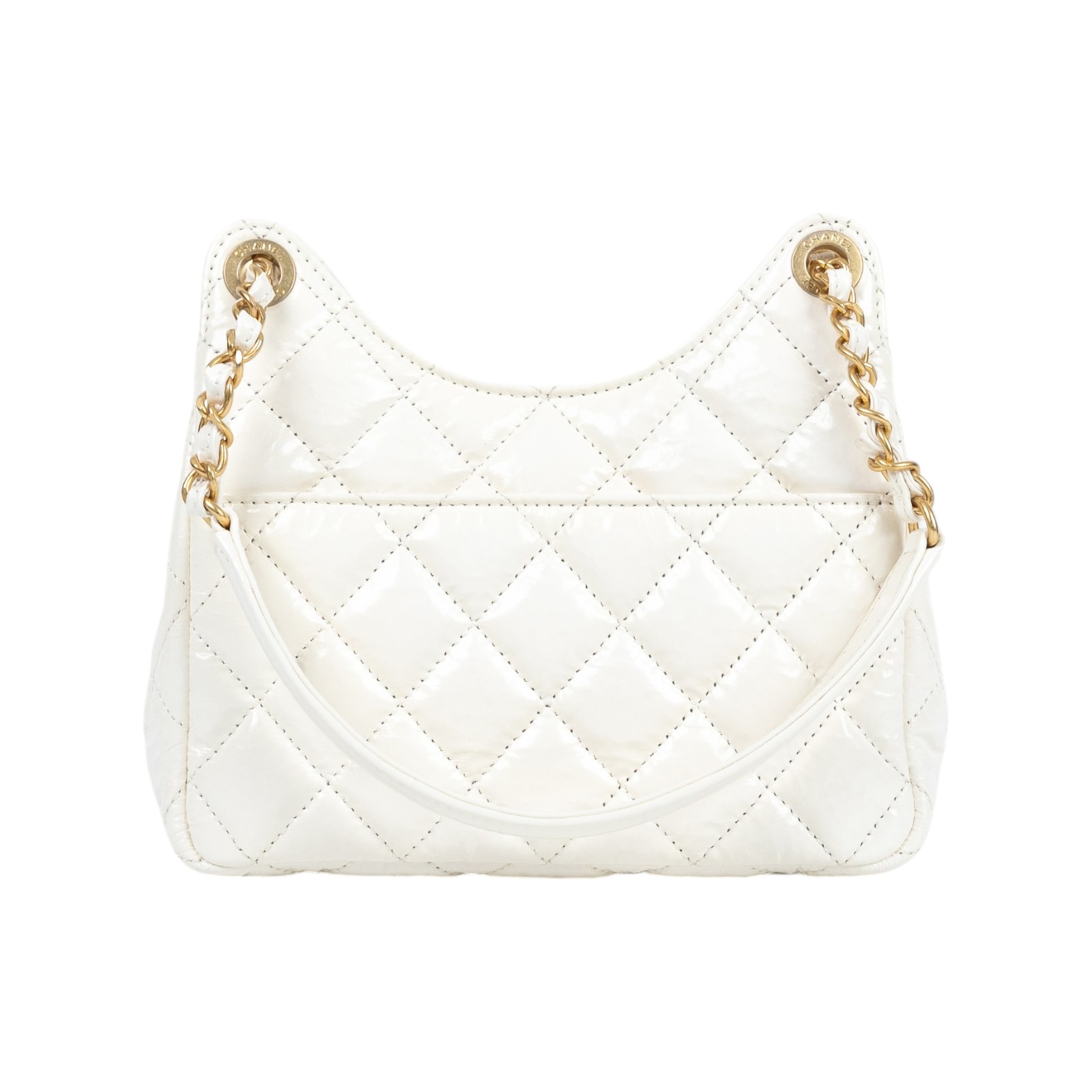 香奈兒 CHANEL 流浪包 Hobo Bag CC LOGO 斜背包 AS3710 B10233 晶片款 白油蠟皮天貓精靈 無附屬品