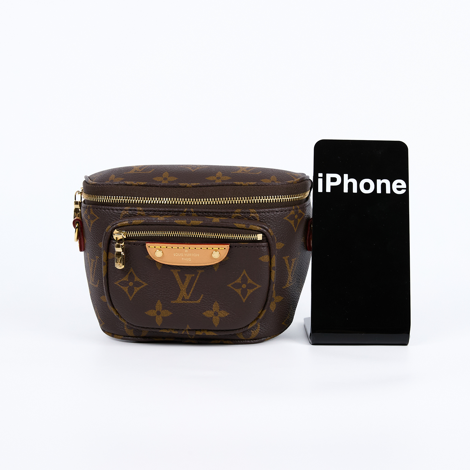 路易威登 LOUIS VUITTON Mini Bumbag 迷你 腰包 鏈條 單肩包 M82335 晶片款 原花MINI BUMBAG 原廠盒子/防塵袋/背帶