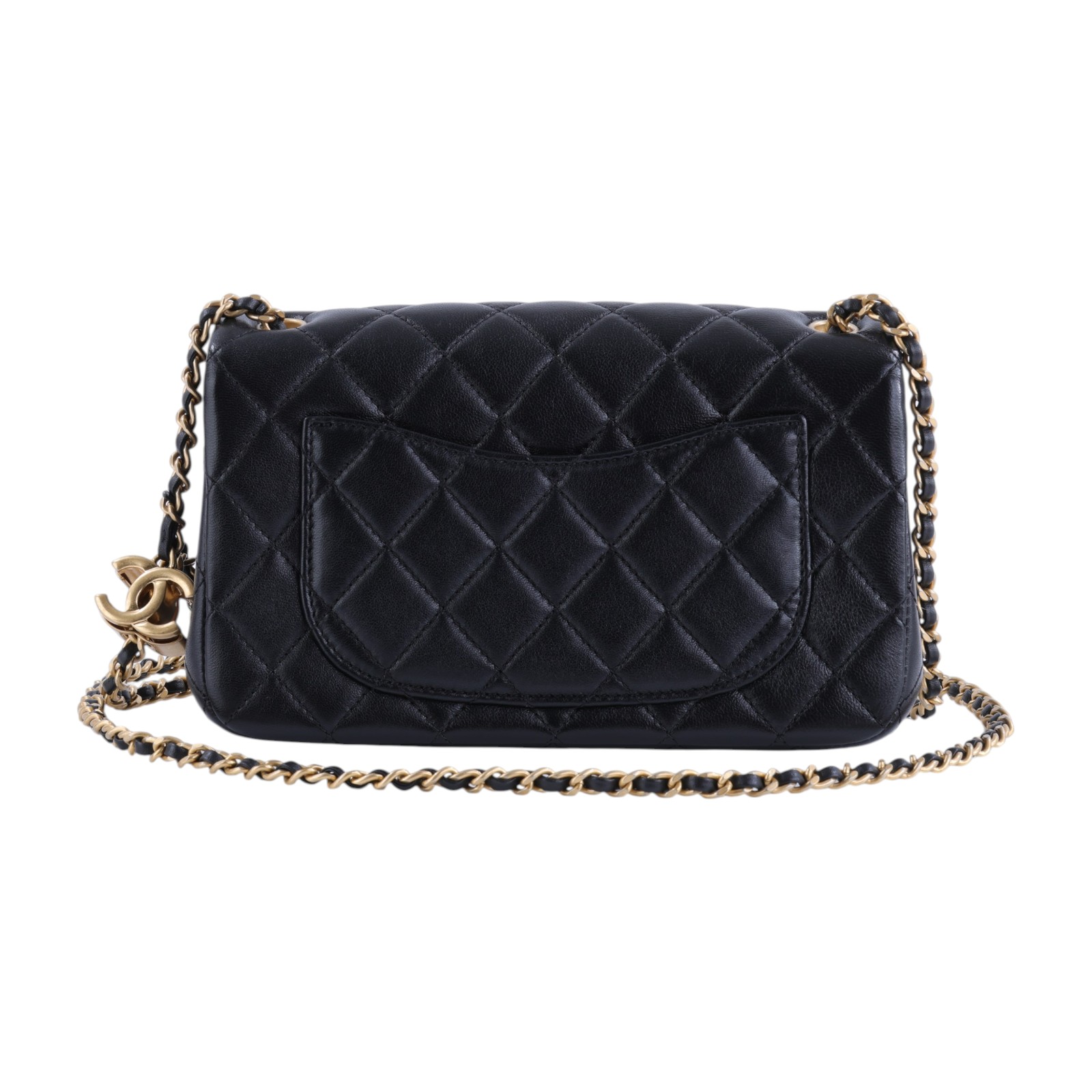 香奈兒 CHANEL Mini Flap 口蓋包 肩背包 斜背包 AS5759 B21572 晶片款 黑金羊雙C調節釦COCO20 原廠盒子/防塵袋/購買證明影本