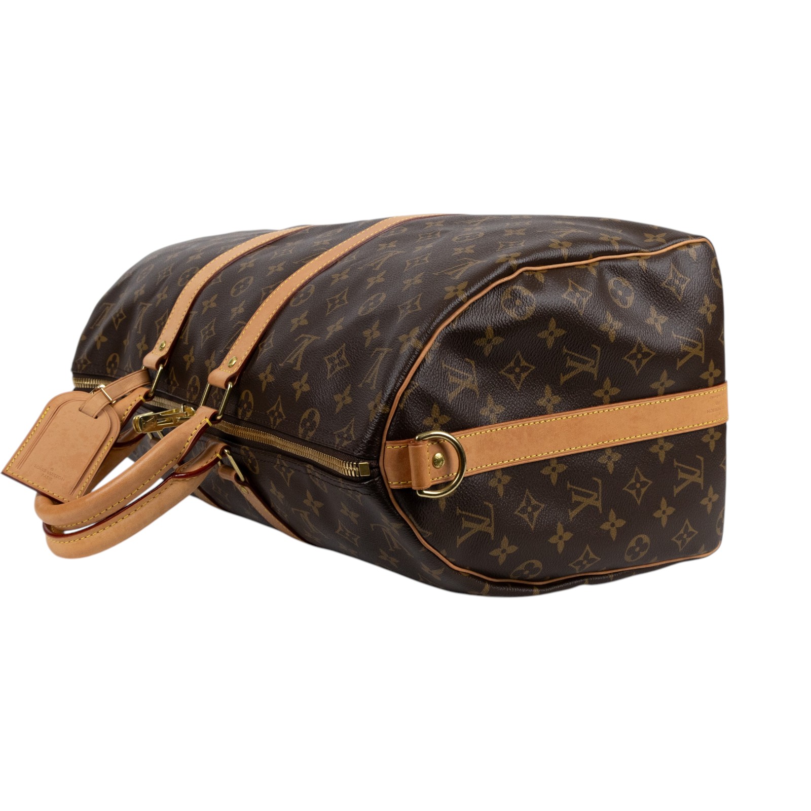 路易威登 LOUIS VUITTON Keepall Bandoulière 45 Monogram經典帆布 波士頓包  旅行袋 M41418 晶片款  鎖組/背帶2/行李吊牌