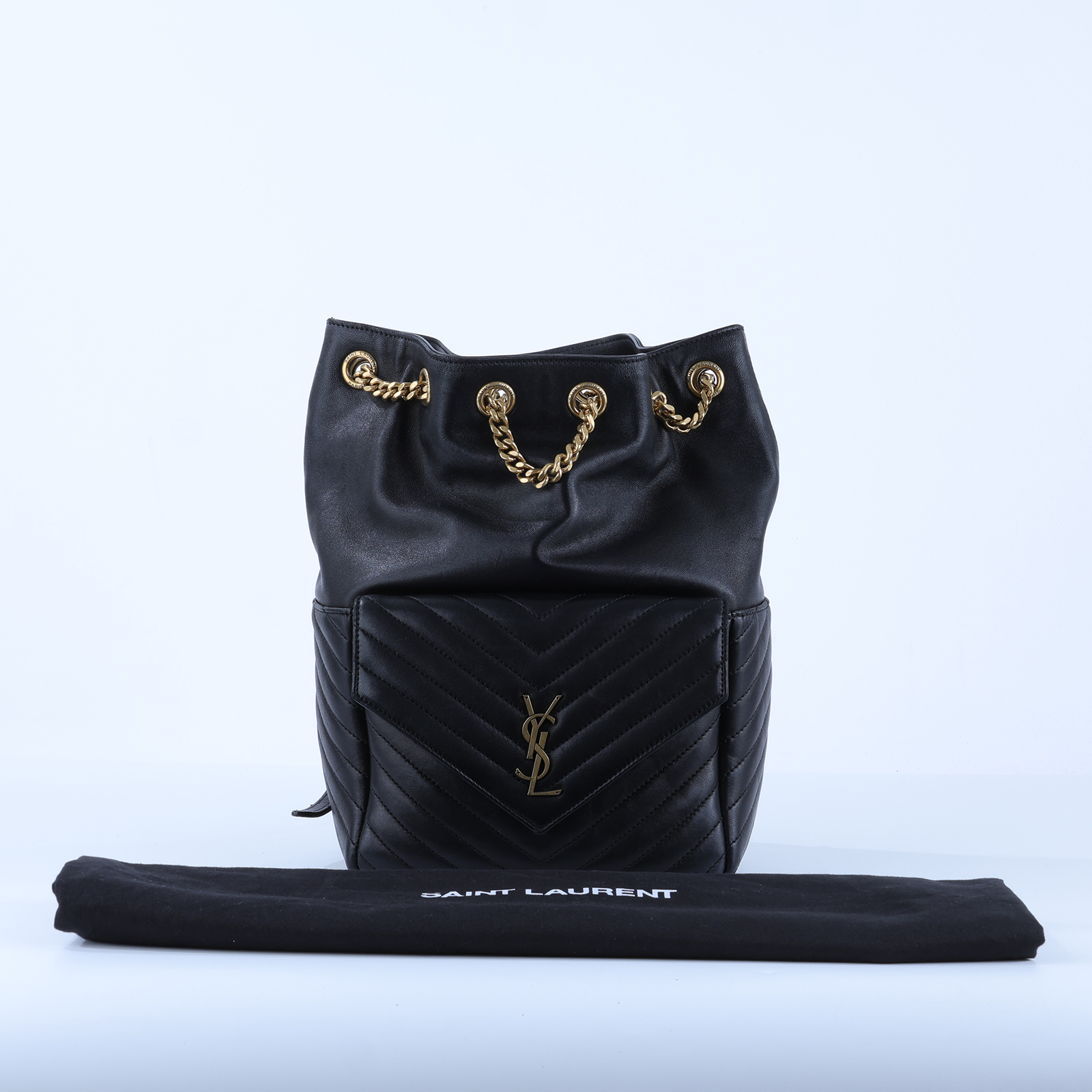 聖羅蘭 YSL SAINT LAURENT Joe 後背包 6726091EL07 黑金JOE後背包 防塵袋