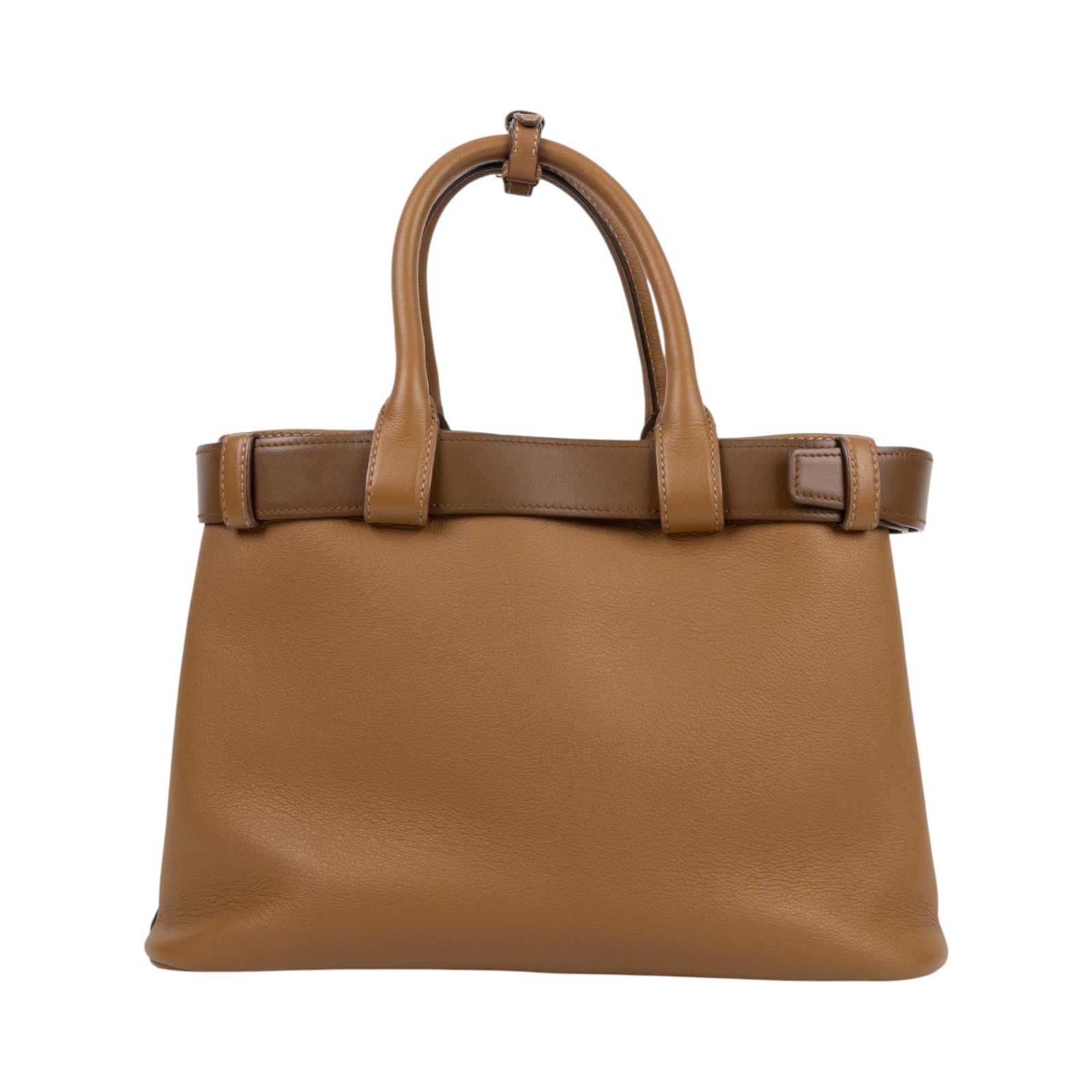 普拉達 PRADA Buckle 連皮帶 手提包 小型 1BA434_2CY9 焦糖Buckle 皮革手袋連皮帶 小號 防塵袋/背帶