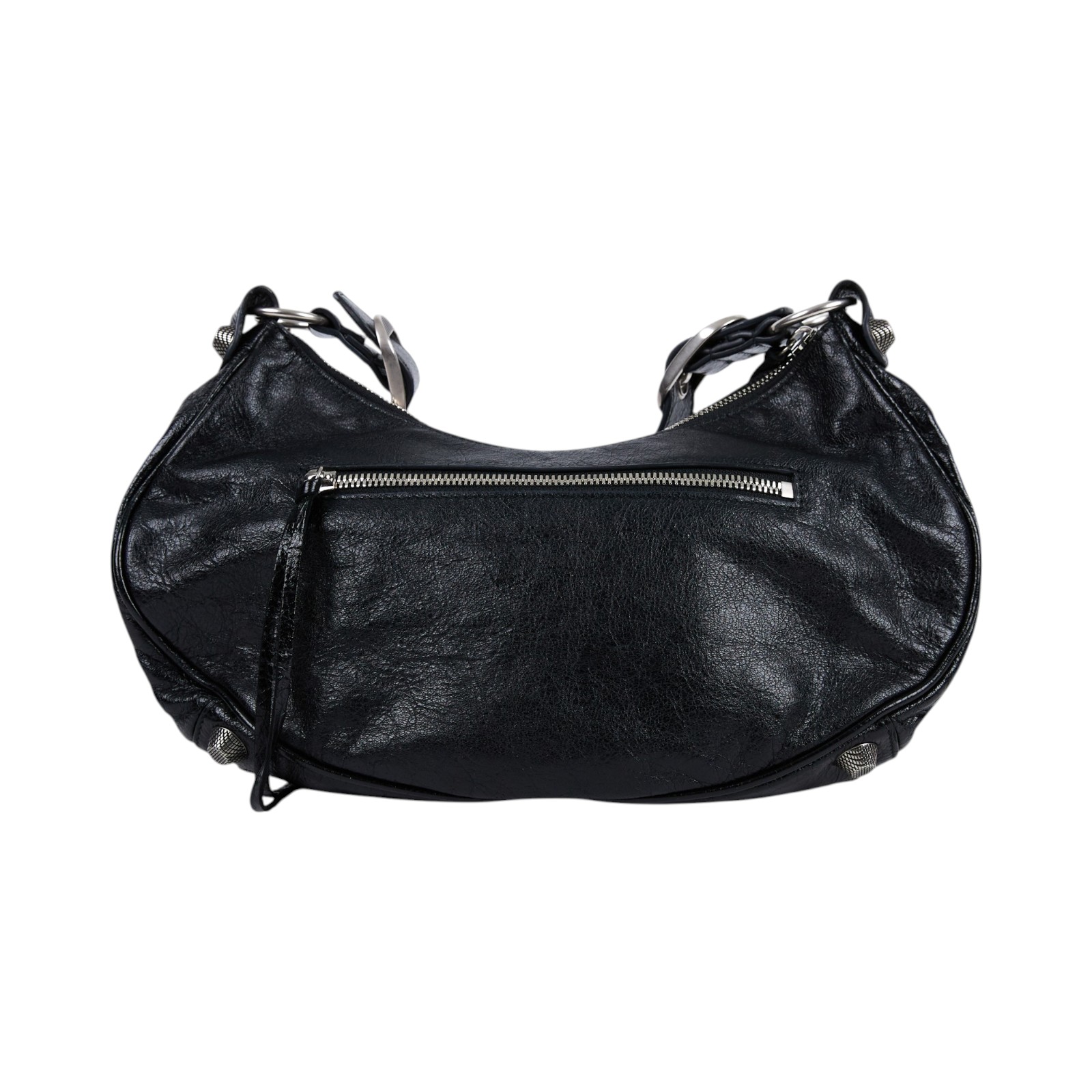 巴黎世家 BALENCIAGA Le cagole 半月 可頌包 小型 6713071VG9Y 黑LE CAGOLE S 防塵袋/購買證明/零錢包/鏡子