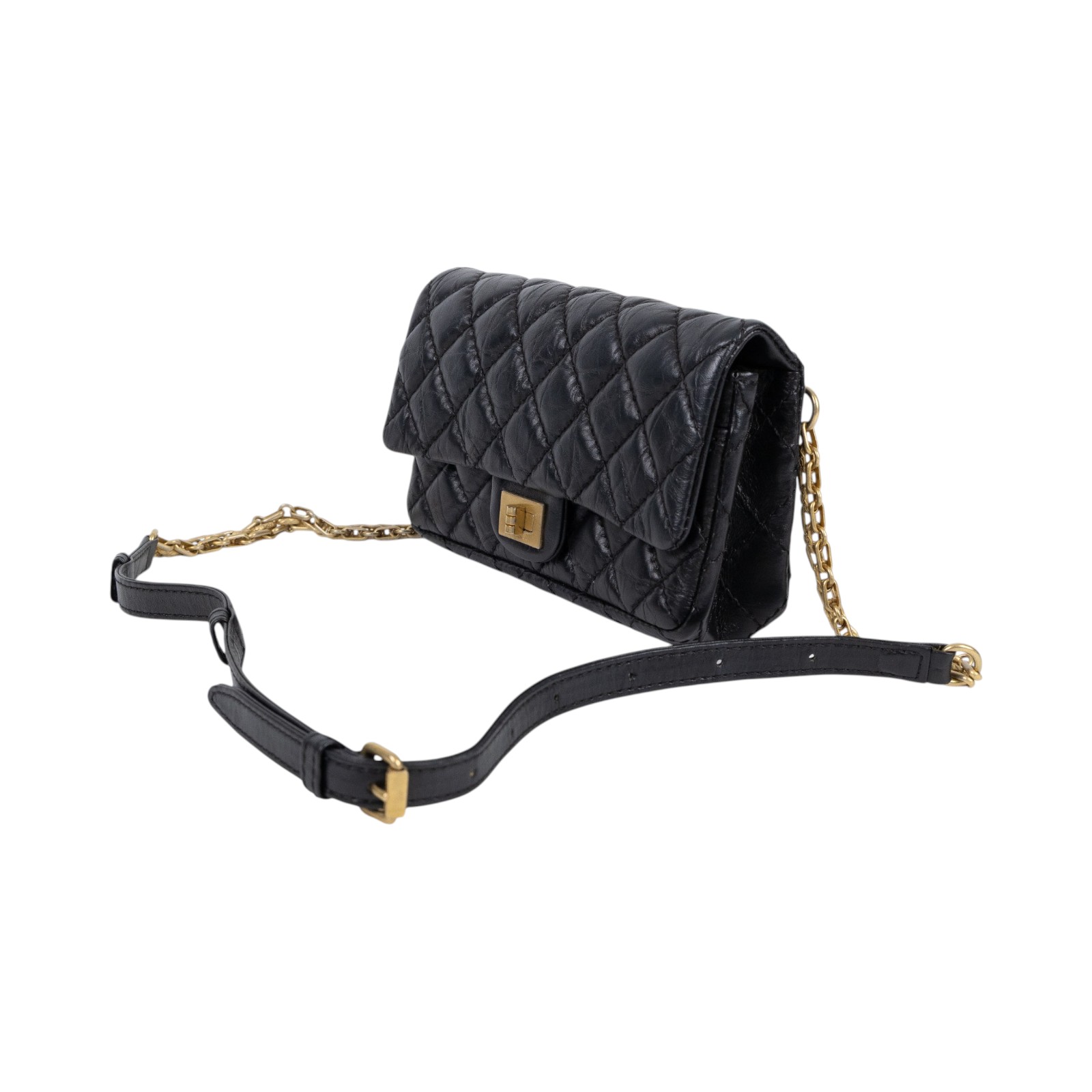 香奈兒 CHANEL 2.55 腰包 口蓋包 A57791 27開 黑2.55腰包 保證卡