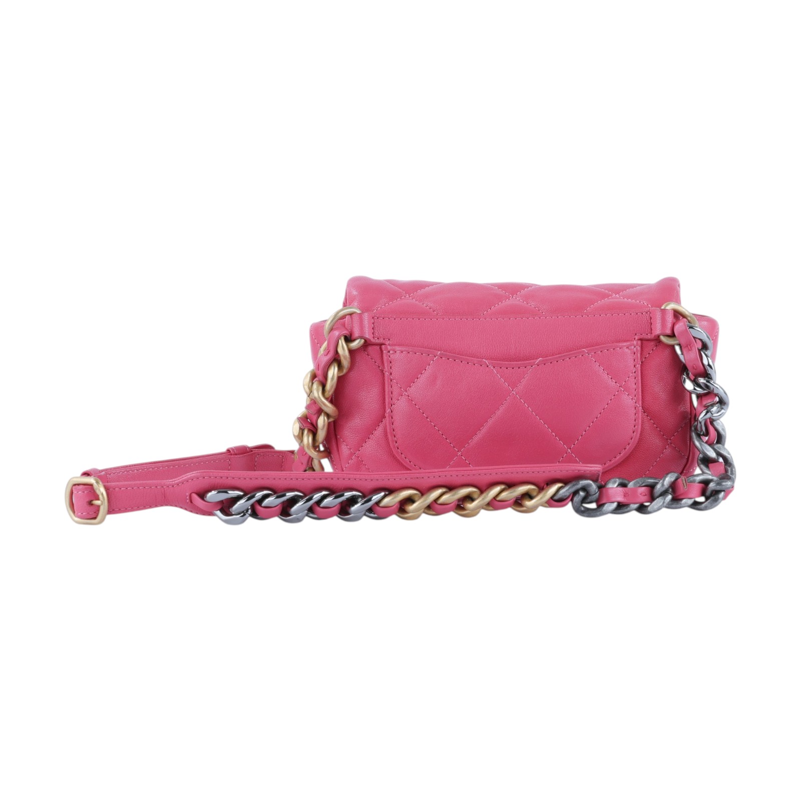 香奈兒 CHANEL CC LOGO 19 側背包 口蓋包 AS1163 29開 桃19腰包 保證卡