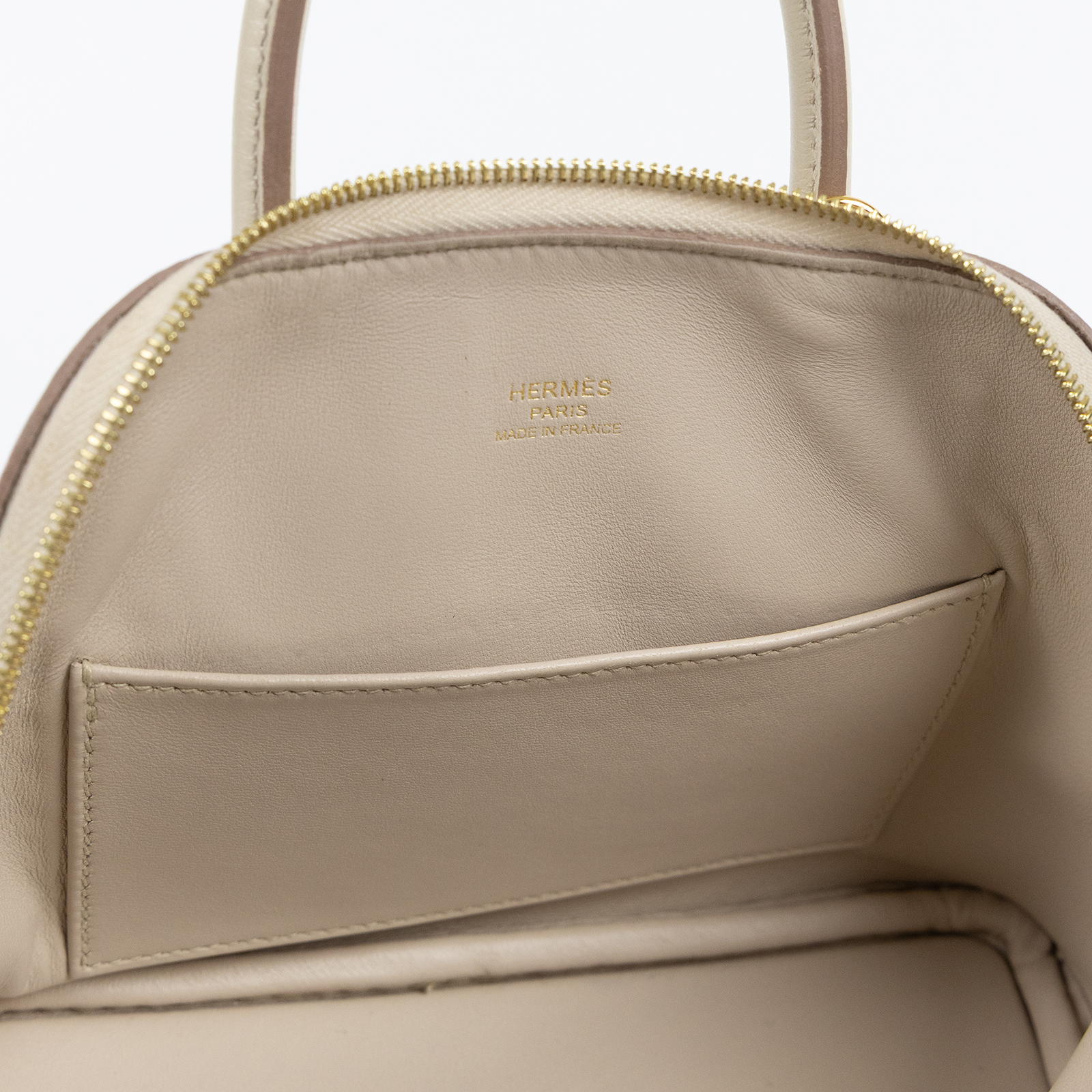愛馬仕 Hermes Bolide Bag 1923 柏莉包 mini 金色五金 冰川白 H075180CC8L B刻  原廠盒子/防塵袋/背帶/加拿大購買證明
