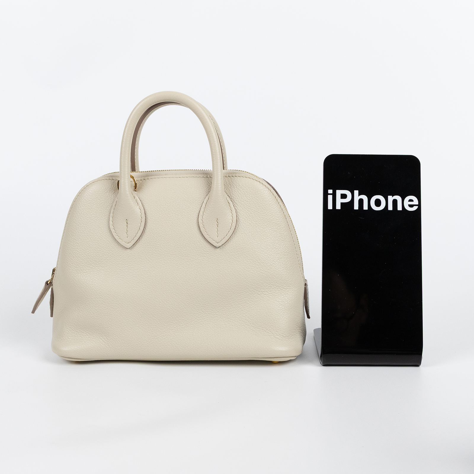 愛馬仕 Hermes Bolide Bag 1923 柏莉包 mini 金色五金 冰川白 H075180CC8L B刻  原廠盒子/防塵袋/背帶/加拿大購買證明