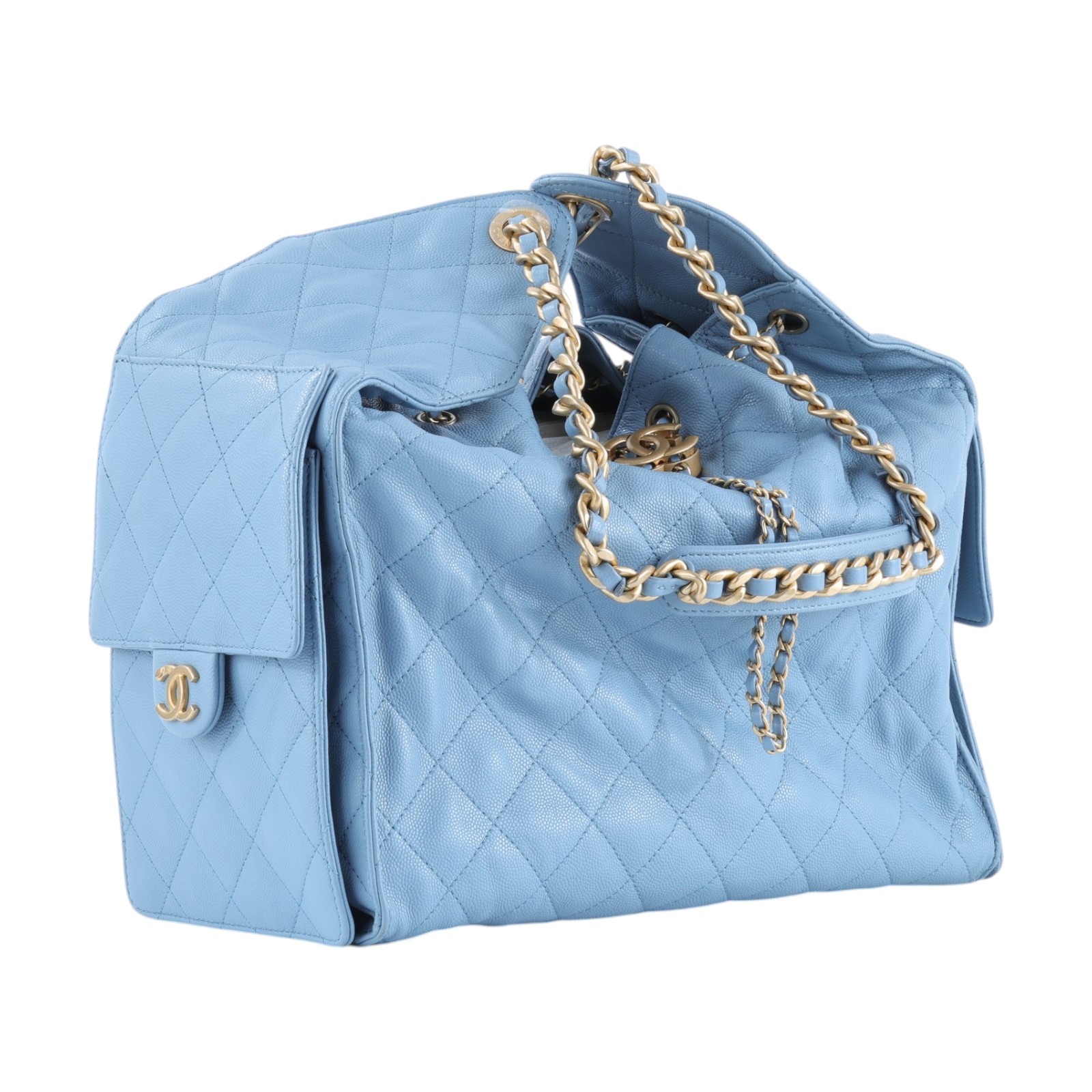 香奈兒 CHANEL 25 中型包 AS5311 晶片款 藍荔枝25包 中號 無附屬品