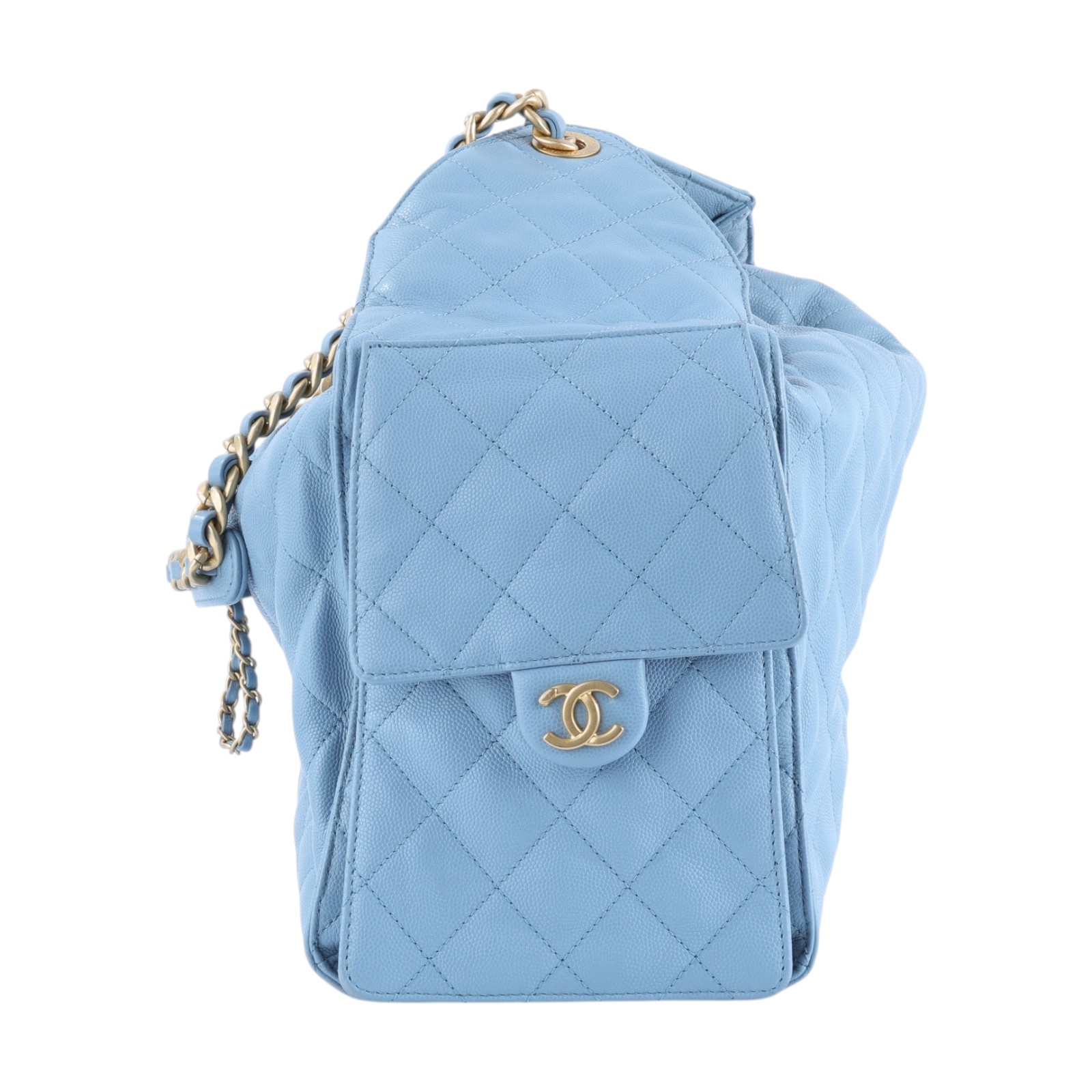 香奈兒 CHANEL 25 中型包 AS5311 晶片款 藍荔枝25包 中號 無附屬品