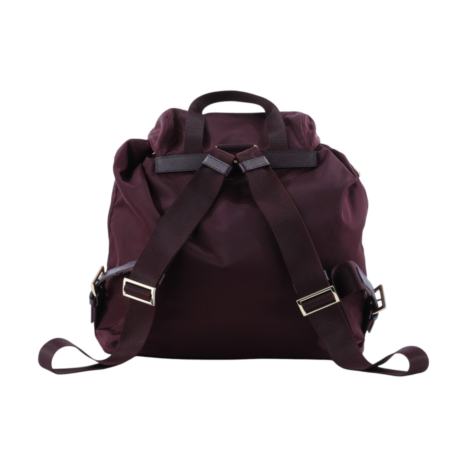 普拉達 PRADA Re-Nylon 中型 背囊 連化妝袋 1BZ811_RV44 酒紅色尼龍後背包 防塵袋