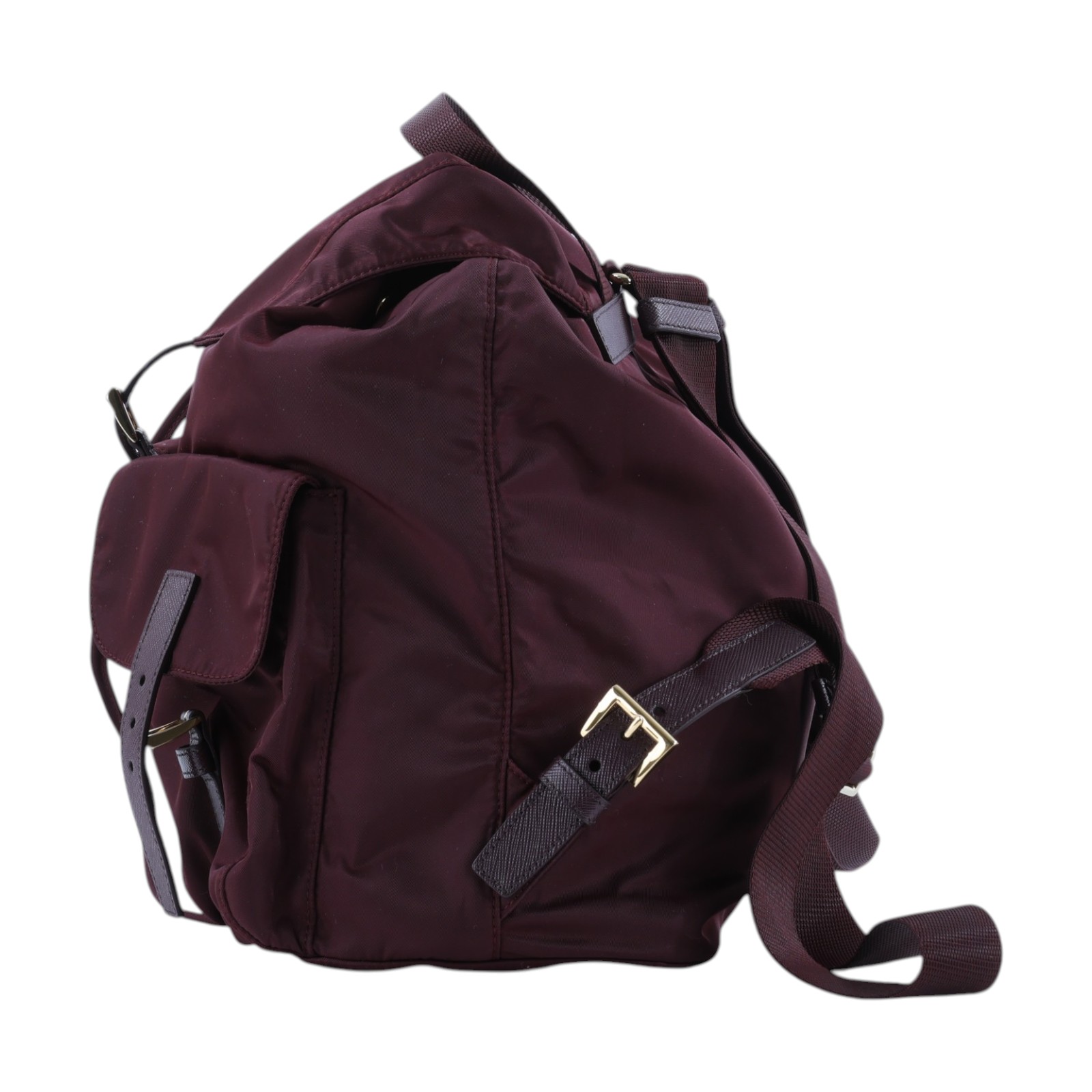 普拉達 PRADA Re-Nylon 中型 背囊 連化妝袋 1BZ811_RV44 酒紅色尼龍後背包 防塵袋