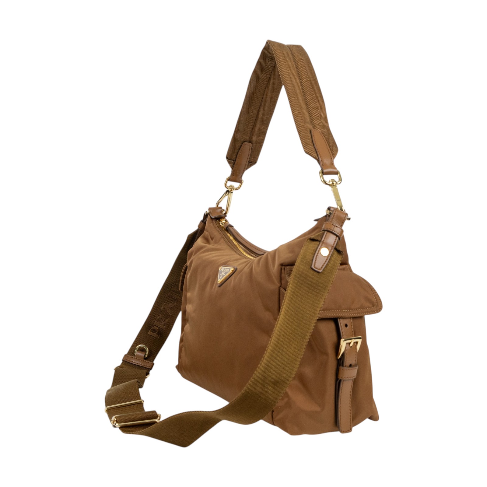 普拉達 PRADA Explore Re-Nylon 皮革 肩背包 大型 1BC264_RDLN 咖色Explore尼龍肩背包 大號 防塵袋