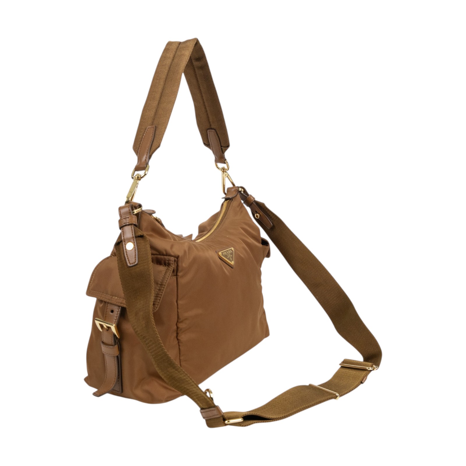 普拉達 PRADA Explore Re-Nylon 皮革 肩背包 大型 1BC264_RDLN 咖色Explore尼龍肩背包 大號 防塵袋